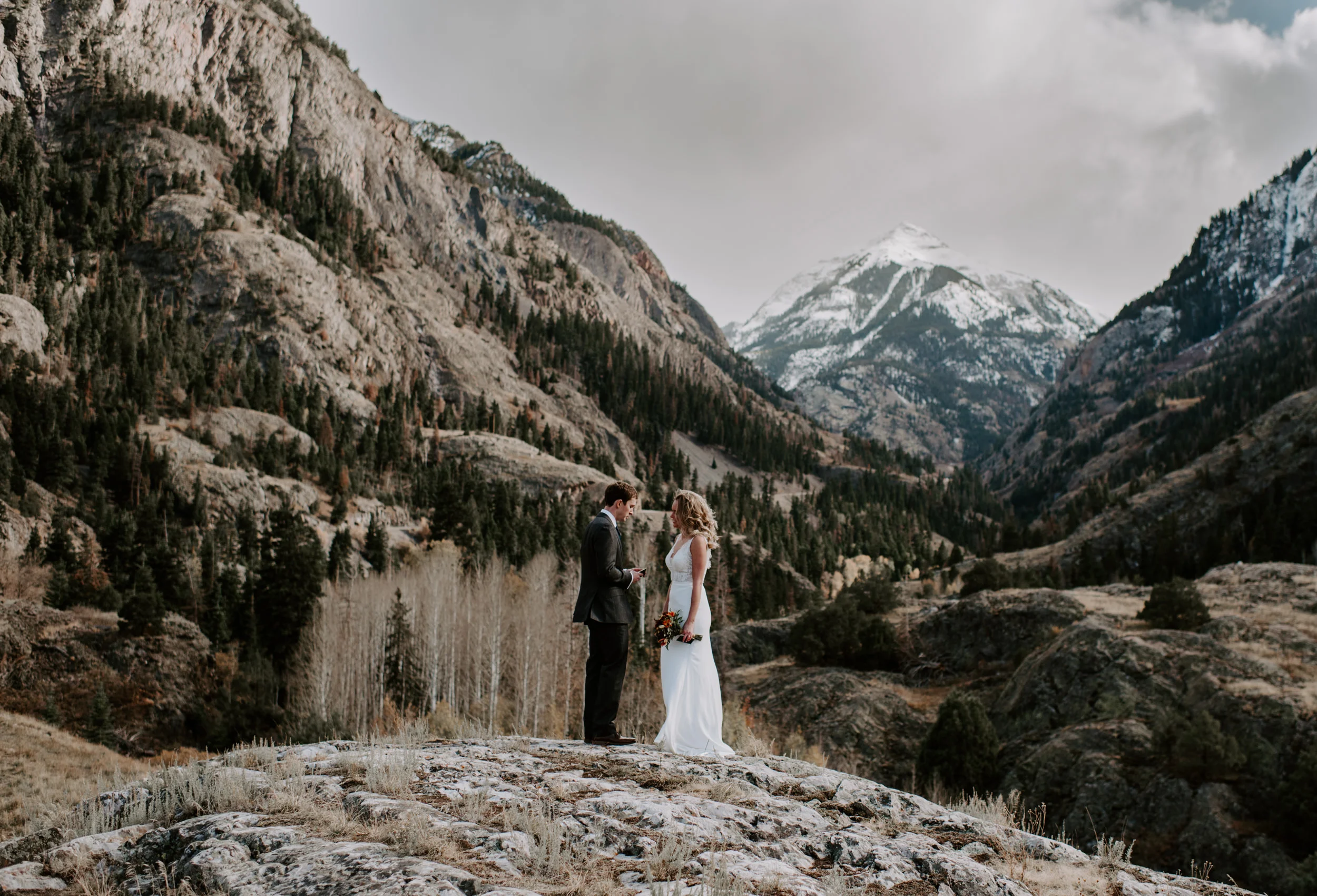  Wedding ceremony in Telluride, Colorado. Ouray elopement and wedding photographer. Colorado mountain elopement. 