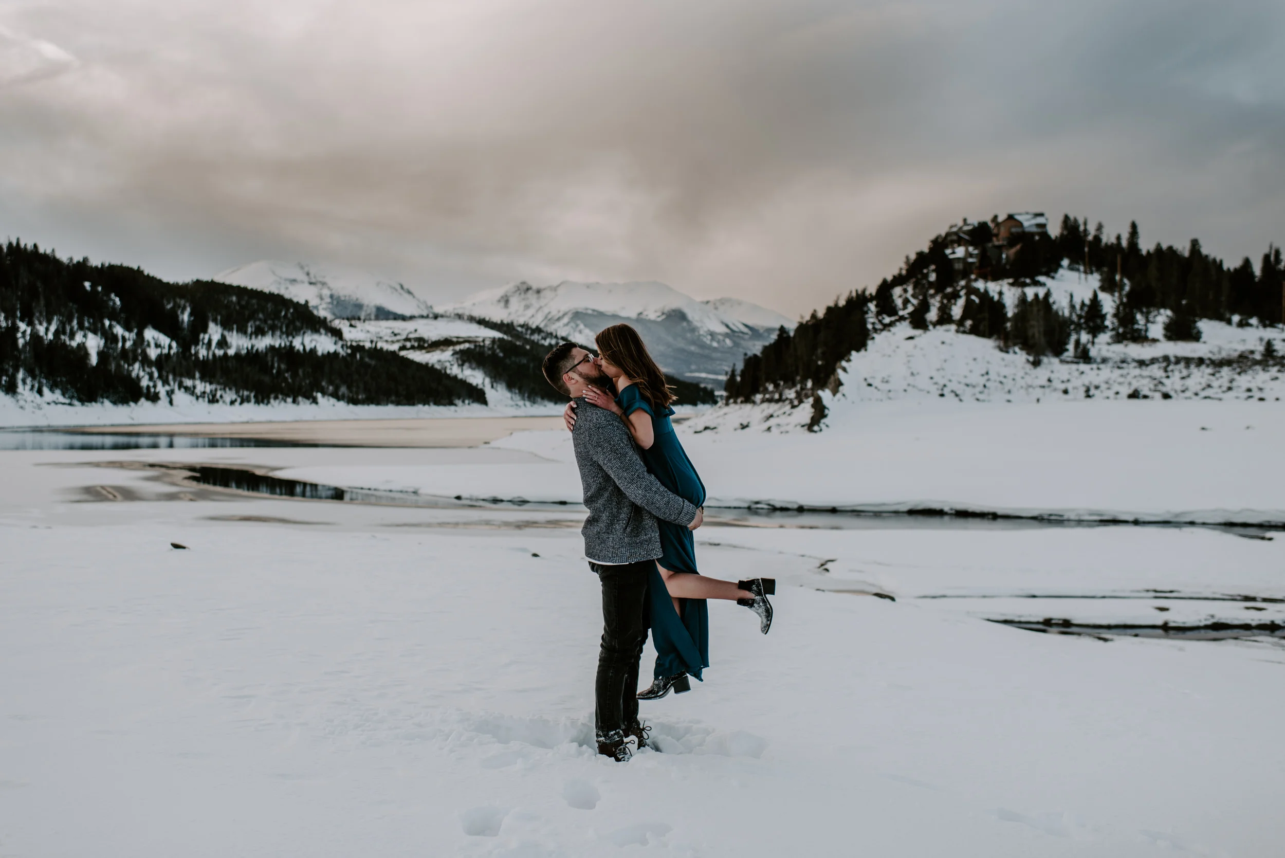  Sapphire Point and Lake Dillon engagement session photos in Breckenridge, Colorado. 
