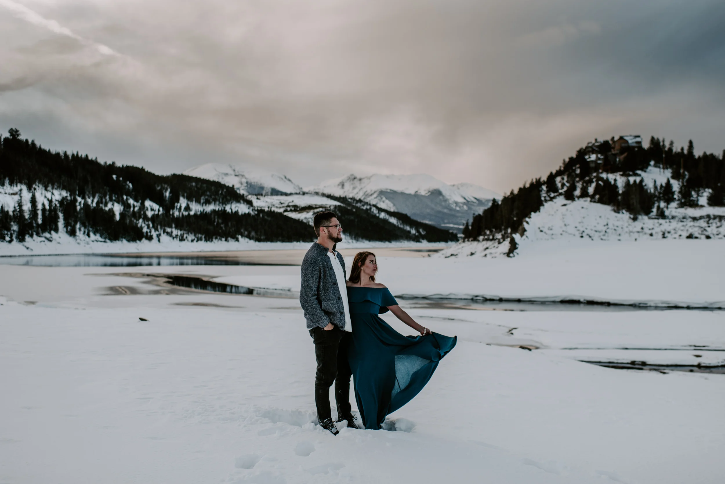  Lake Dillon engagement session. Colorado winter engagement photos. Colorado wedding and elopement photographer. 