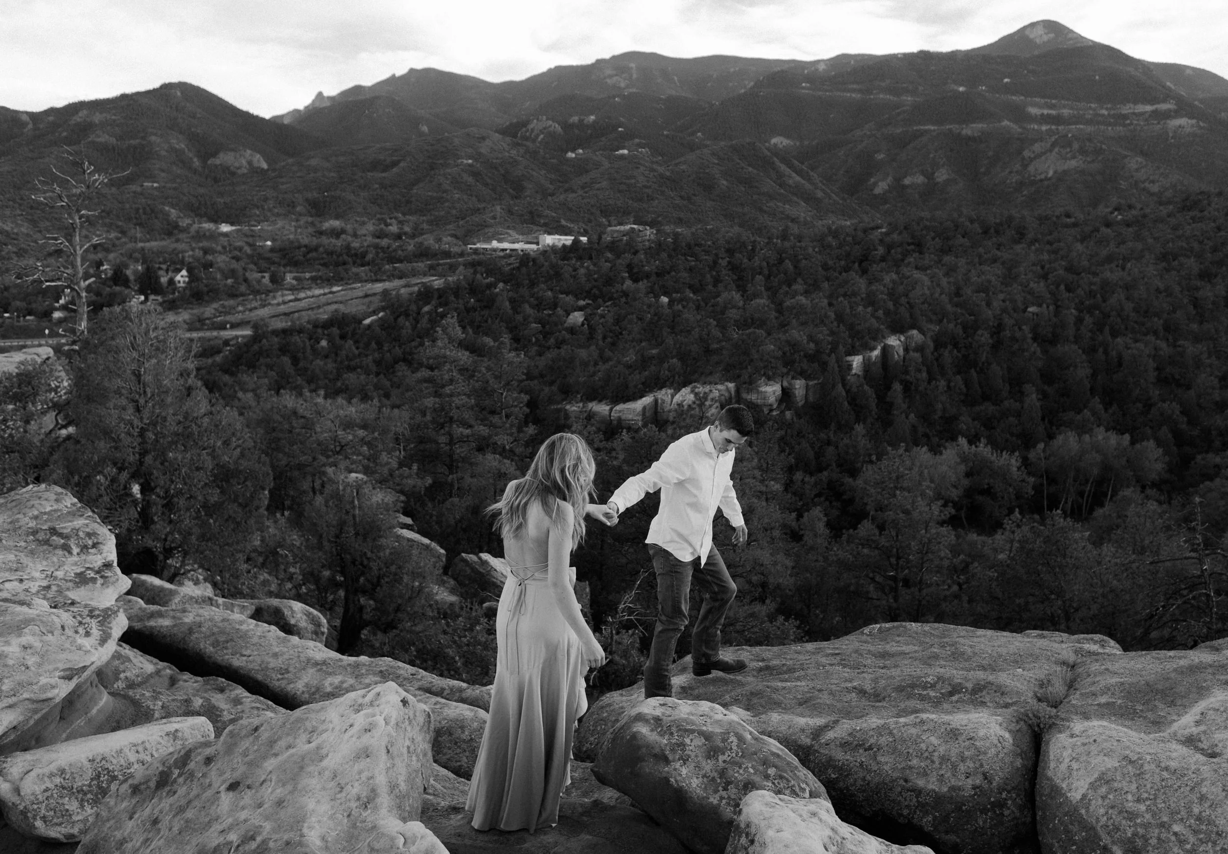  Engagement session in Colorado Springs at Garden of the Gods. Colorado based wedding and elopement photographer. Adventure engagement photos at Garden of the Gods.  