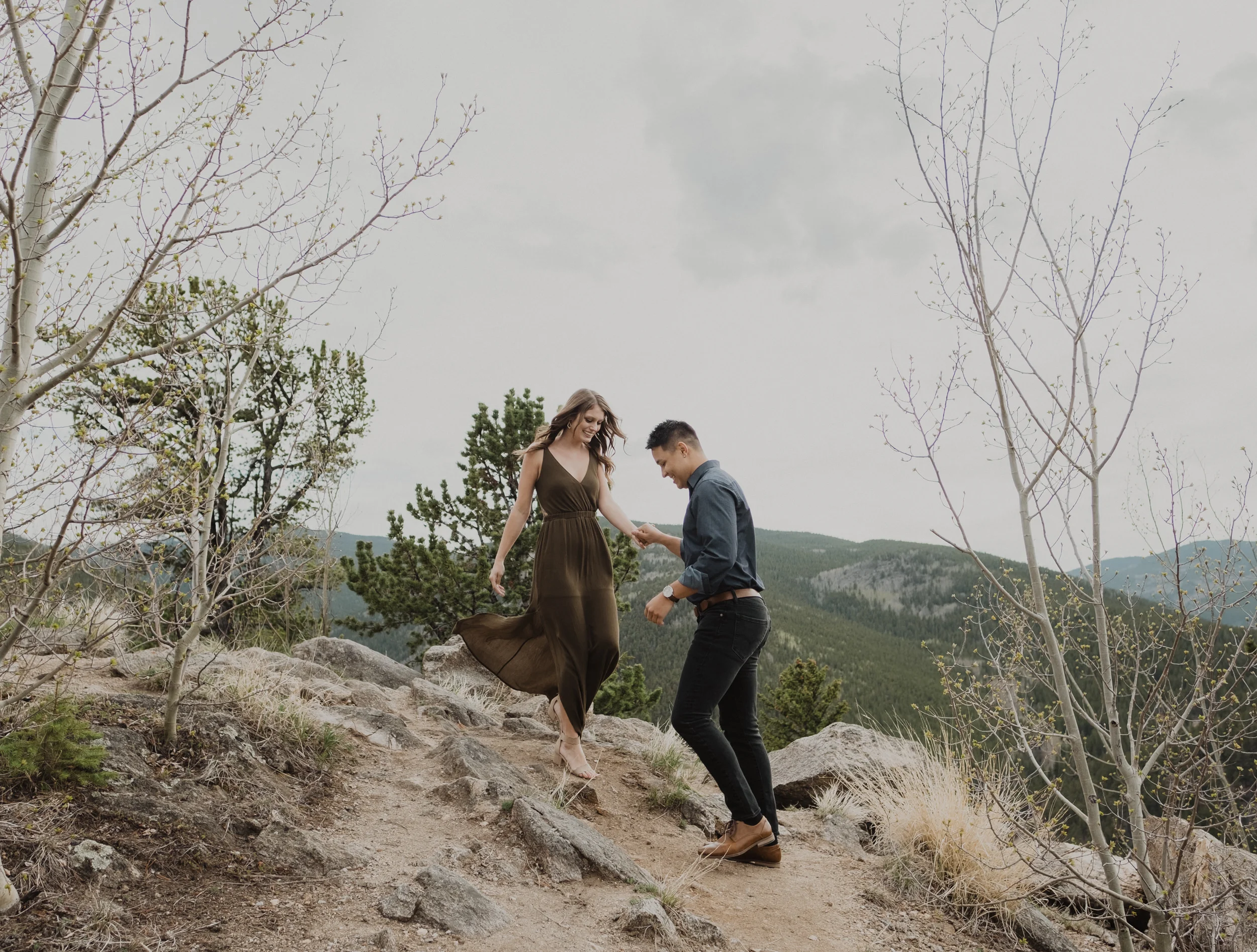  Echo Lake engagement session. Colorado mountain wedding photographer. Idaho Springs engagement photos up Mt. Evans.  
