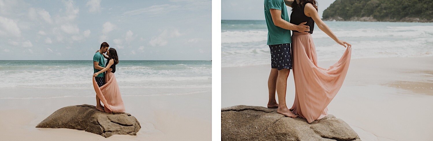 Destination Wedding Photographer, Destination Wedding Ideas, Beach Destination Wedding, Beach Wedding, Destination Wedding in Thailand, Phuket Thailand Wedding, Thailand Wedding Photographer, Traveling Wedding Photographer, Phuket Beach Resorts Wedding, Thailand Wedding, Destination Engagement Photographer, Destination Engagement Photos, Thailand Engagement Photos, Beach Engagement, Thailand Photographer, What to wear for engagement photos, What to wear for beach photos, Engagement Photo Outfits