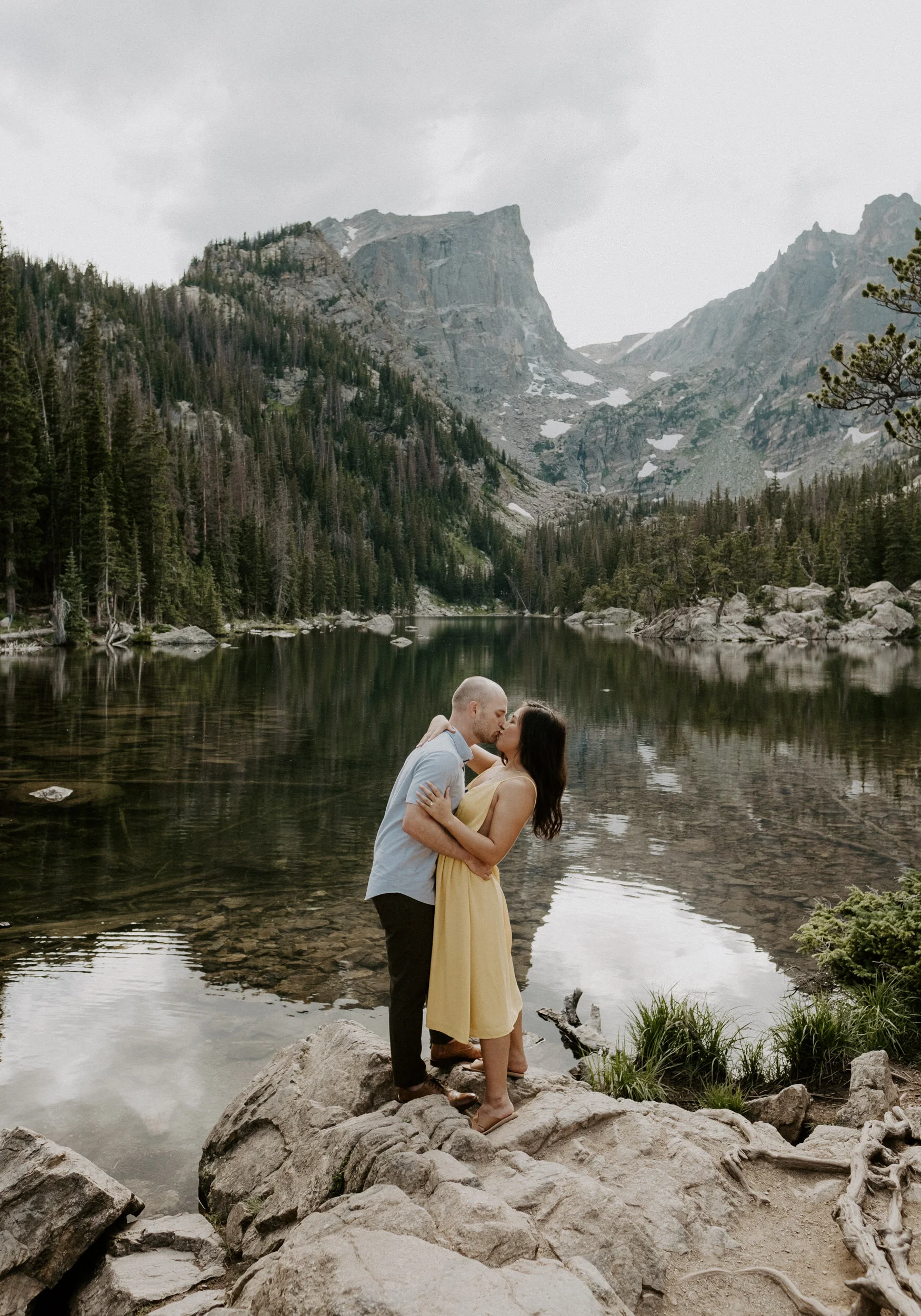  Colorado adventure engagement session. Denver wedding photographer. Dream Lake engagement photos. Rocky Mountain National Park engagement session. Colorado elopement photography. 