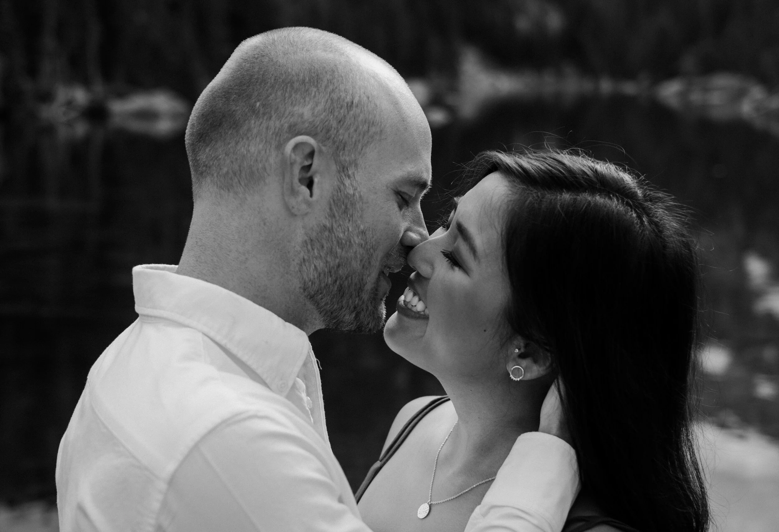  Estes Park, Colorado engagement session photographer. Sunset engagement photos at Dream Lake. Dream Lake in Rocky Mountain National Park adventure engagement photos. Colorado wedding and elopement photographer. 