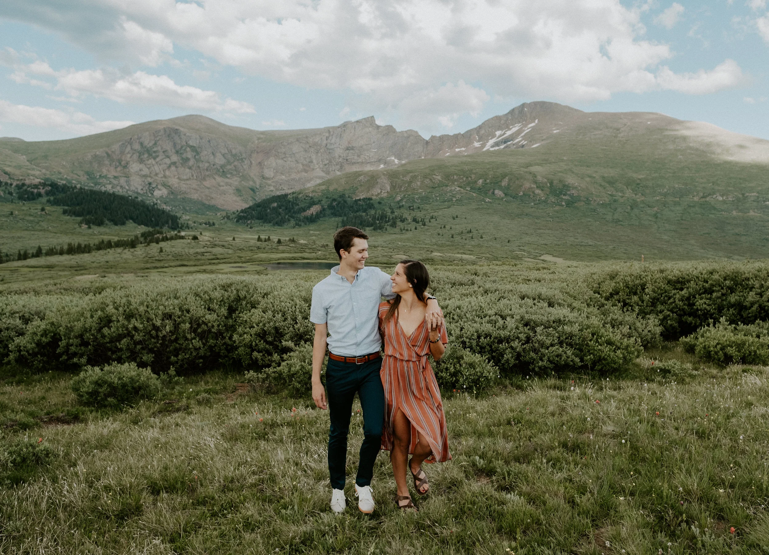  Colorado adventure elopement in Georgetown, Colorado. Guanella Pass engagement session. Colorado mountain engagement photos. Sunset engagement session. Engagement session outfit ideas. Colorado mountain engagement session. Colorado wedding and elopement photographer. Denver wedding photography. 
