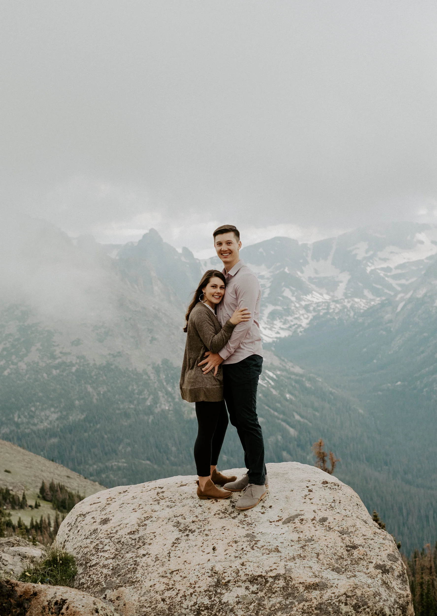  Rocky Mountain National Park engagement session photos. Trail Ridge Road engagement photos in Rocky Mountain National Park. Colorado adventure engagement session. National Park engagement photo ideas. Colorado elopement photographer. Colorado wedding photography. Colorado engagement session ideas. Estes Park elopement photographer. 