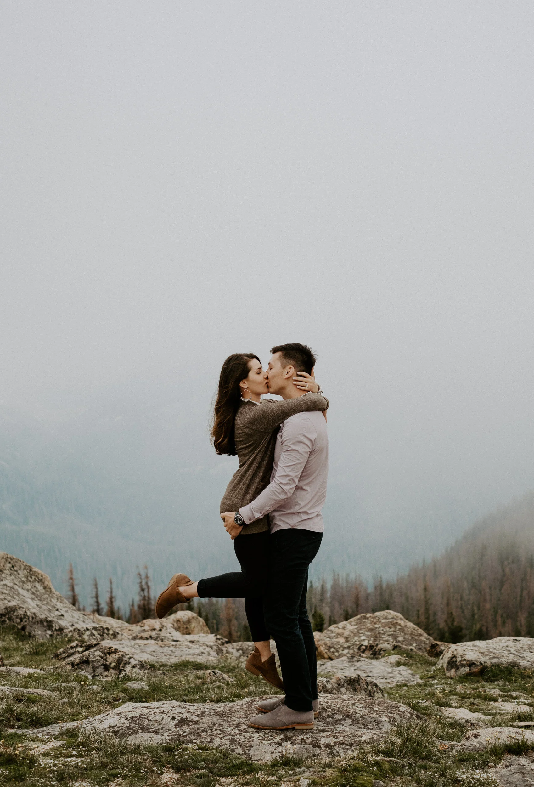  Engagement session on Trail Ridge Road in Rocky Mountain National Park. Rocky Mountain National Park engagement session photos. Colorado engagement session locations. Mountain engagement session. Trail Ridge Road engagement photos in Rocky Mountain National Park. Colorado adventure engagement session. National Park engagement photo ideas. Colorado elopement photographer. Colorado wedding photography. 