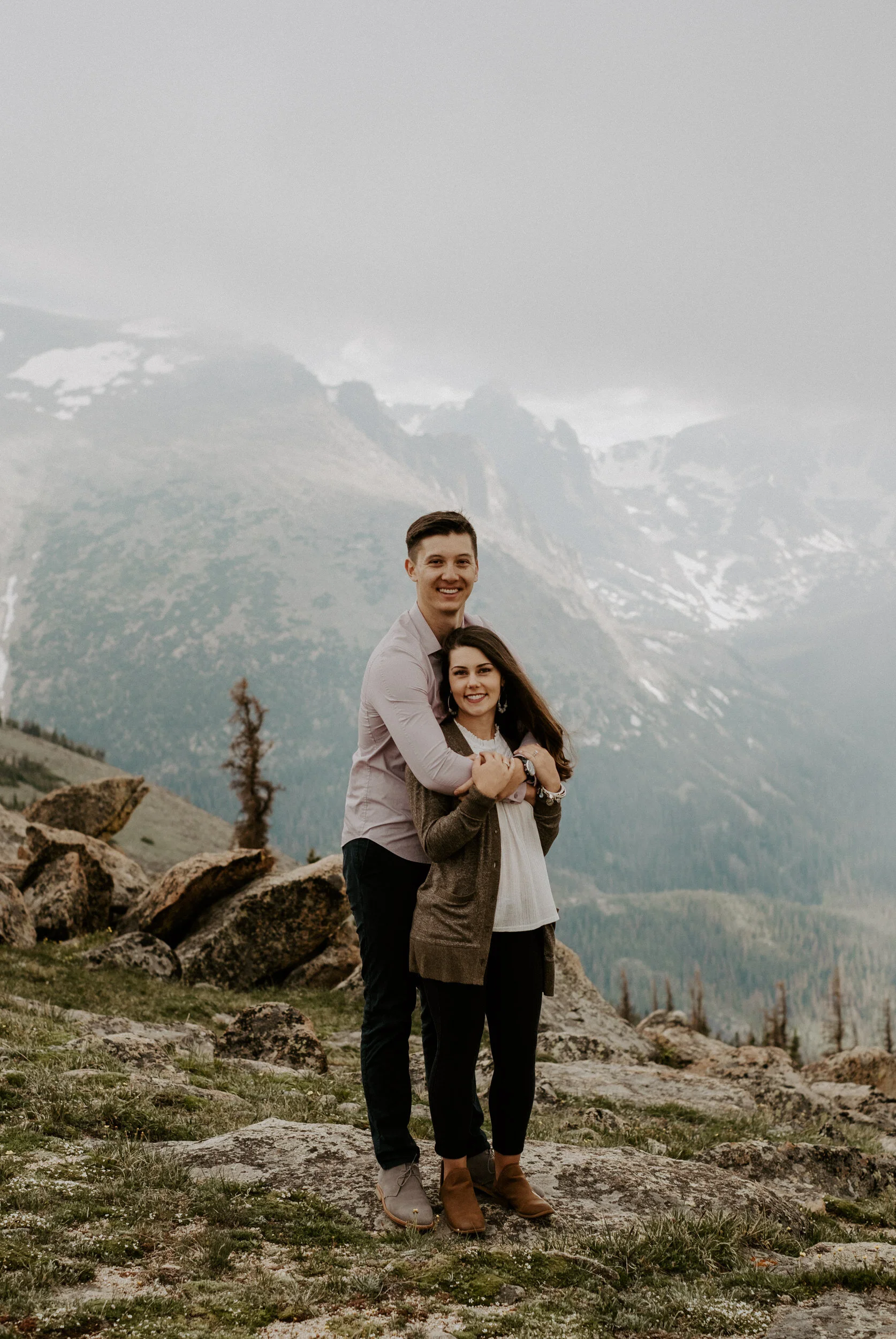 Rocky Mountain National Park adventure engagement session on Trail Ridge Road. Colorado engagement session photographer. Colorado engagement photography. Colorado engagement session locations. Mountain engagement session. Trail Ridge Road engagement photos in Rocky Mountain National Park. Colorado adventure engagement session. National Park engagement photo ideas. Colorado elopement photographer. Colorado wedding photography. 