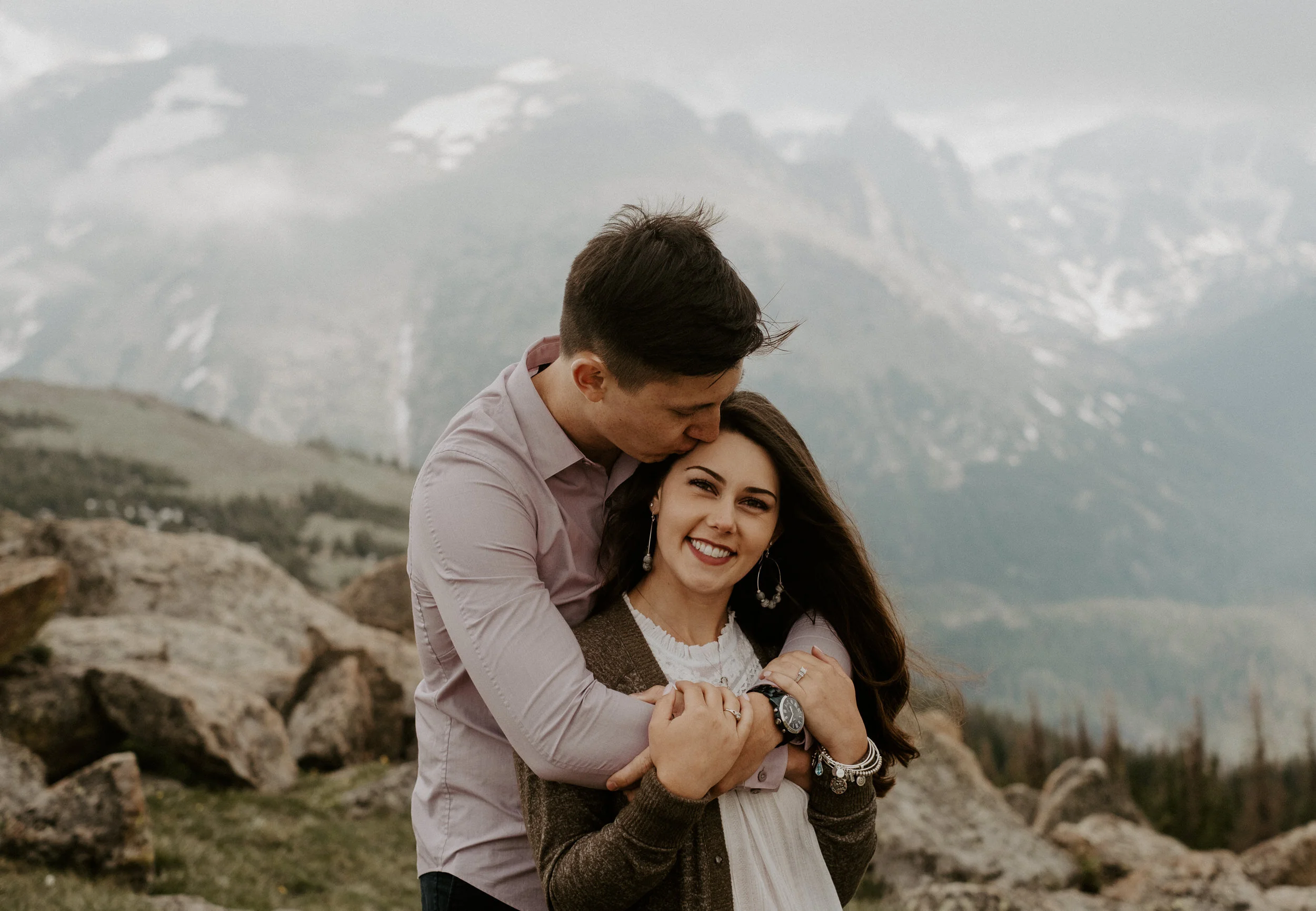  Colorado engagement session in Rocky Mountain National Park. Trail Ridge Road engagement photos. Estes Park engagement and wedding photographer. Rocky Mountain National Park elopement. Colorado mountain engagement photos. Denver wedding photography. 