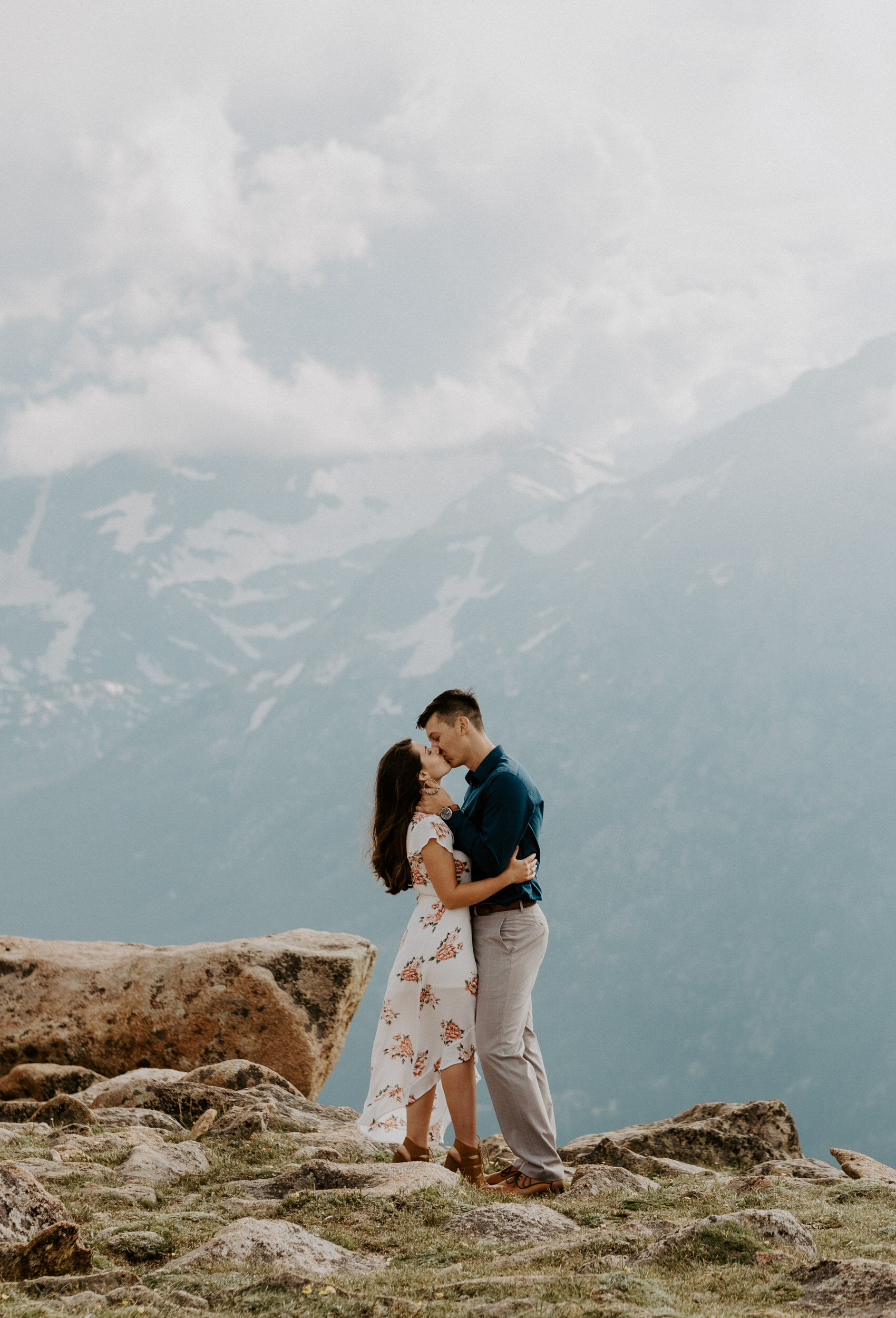  Colorado engagement session in Rocky Mountain National Park. Trail Ridge Road engagement photos. Estes Park engagement and wedding photographer. Rocky Mountain National Park elopement. Colorado mountain engagement photos. Denver wedding photography. Colorado adventure engagement session. Engagement photo outfit ideas. 