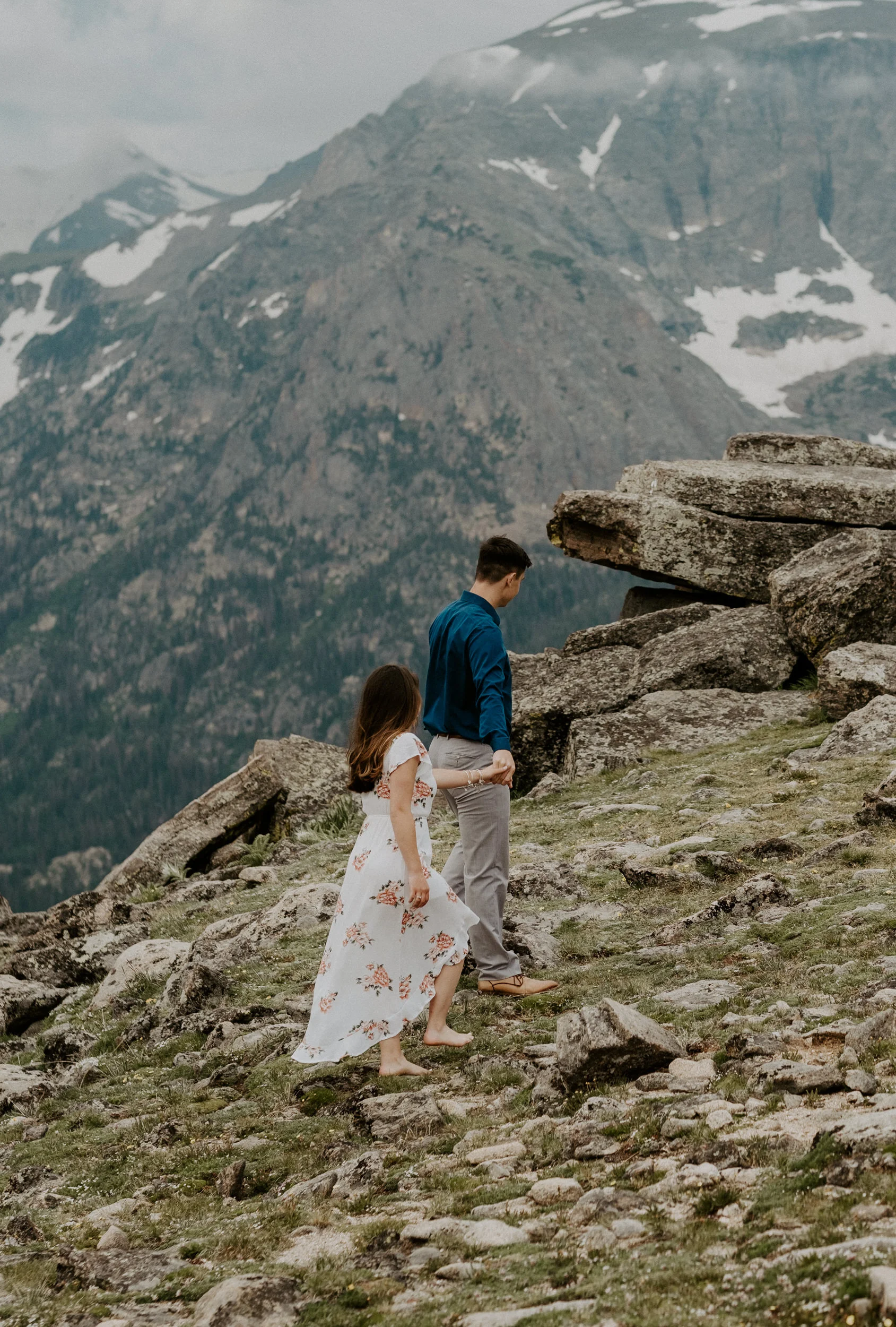  Trail Ridge Road adventure engagement session in Rocky Mountain National Park. Colorado engagement session photographer. Colorado engagement photography. Colorado engagement session locations. Mountain engagement session. Trail Ridge Road engagement photos in Rocky Mountain National Park. Colorado adventure engagement session. National Park engagement photo ideas. Colorado elopement photographer. Colorado wedding photography. 