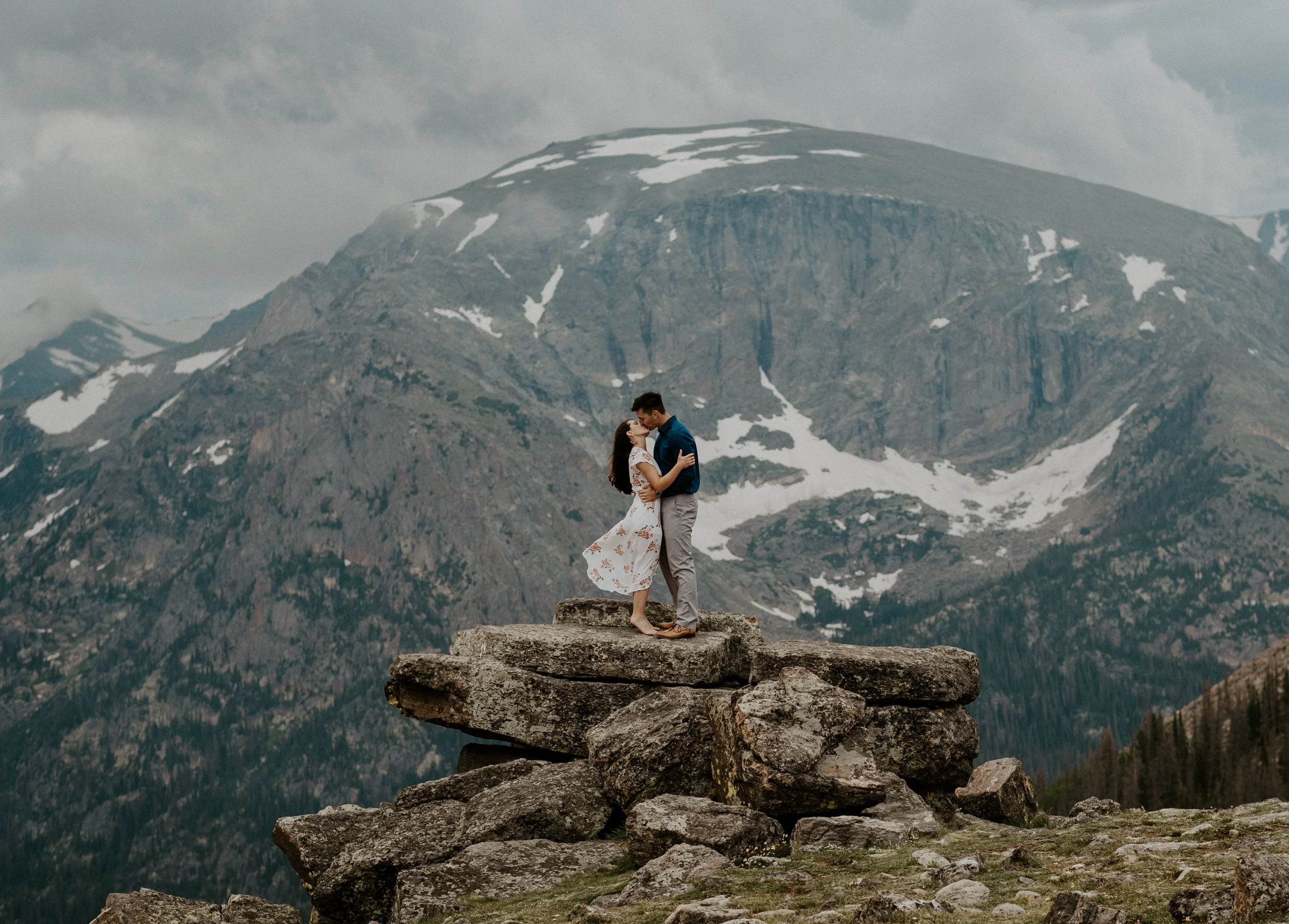  Engagement session location ideas in Colorado. Trail Ridge Road engagement session. Rocky Mountain National Park engagement photos. Estes park engagement session. Colorado elopement photographer. Rocky Mountain National Park elopement photographer. National Park engagement session. Colorado mountain engagement photos. Denver wedding photography. 