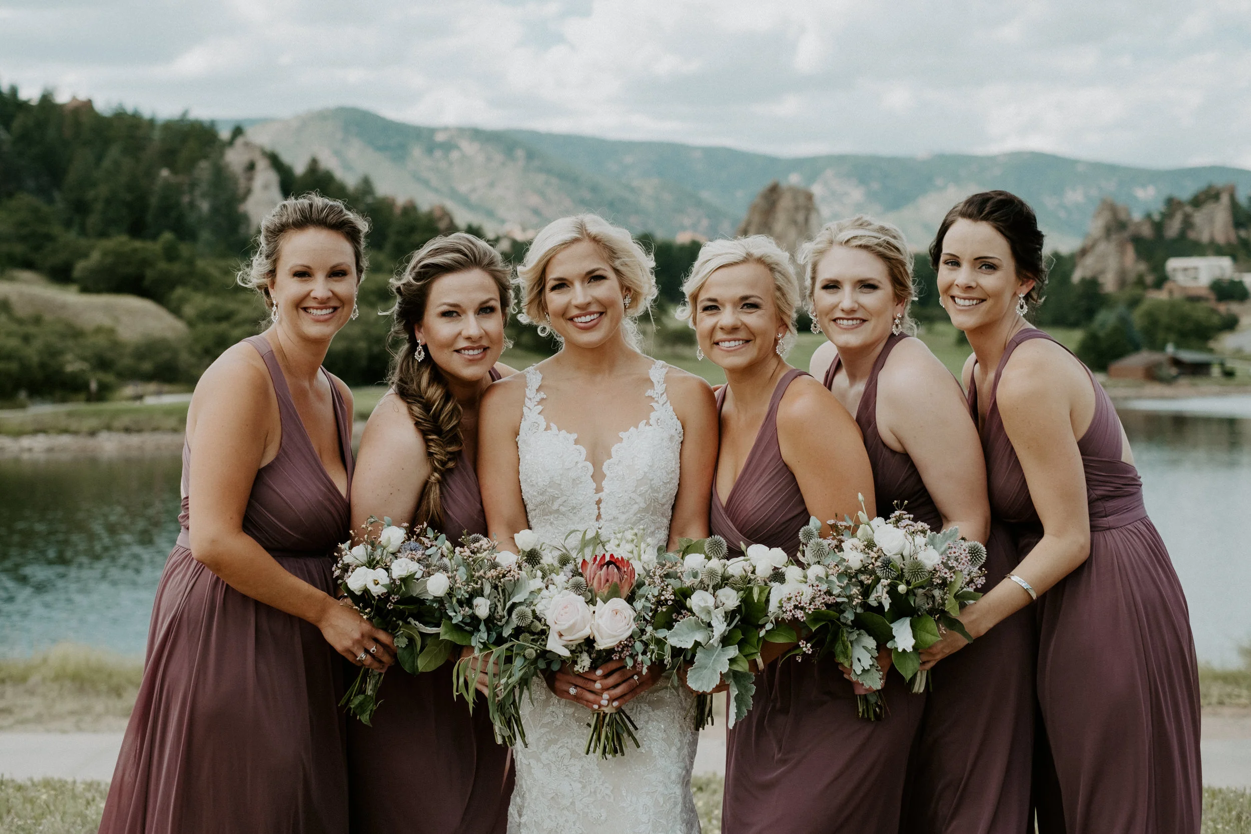  Perry Park Country Club wedding in Larkspur, Colorado. Bridesmaids photos at Perry Park Country Club. Bridesmaids dress ideas. Bridesmaids photos posing ideas. Wedding party ideas. Colorado wedding photographer. Colorado mountain elopement photographer. Colorado mountain wedding venue. Larkspur, Colorado wedding venue. 