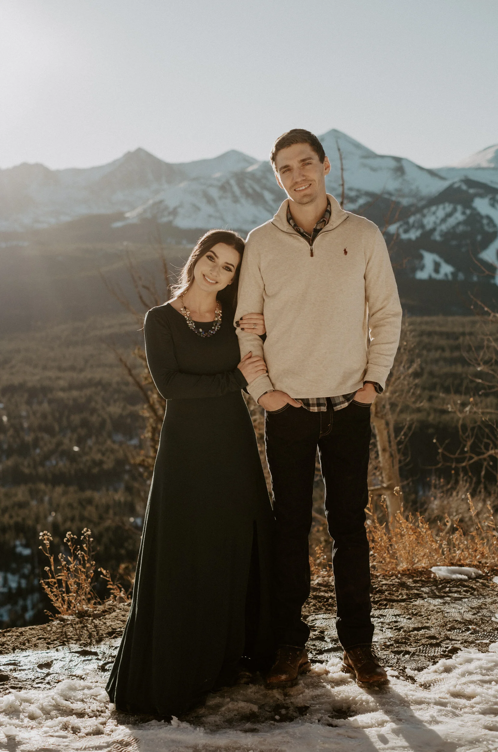  Boreas Pass engagement session in Breckenridge, Colorado. Colorado engagement photographer. Breckenridge, Colorado elopement and wedding photographer. Winter engagement session ideas. Snowy engagement photo inspiration. 