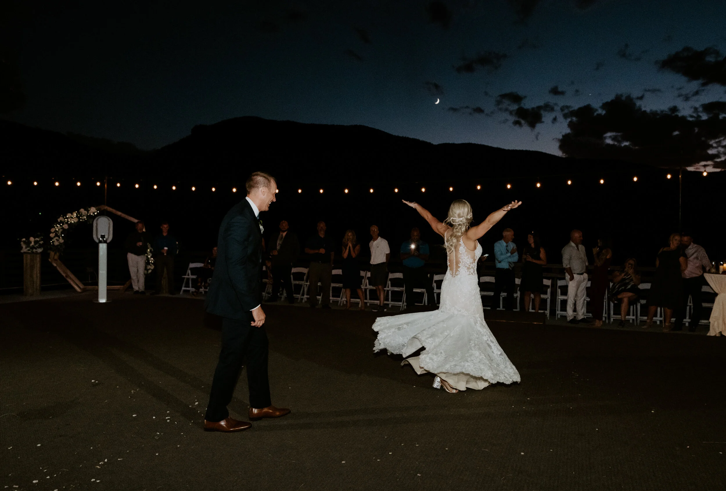  Couples first dance at Perry Park Country Club in Larkspur, Colorado. Perry Park Country Club wedding photos. Colorado wedding photographer. Perry Park Country Club wedding. Colorado elopement photographer. First dance ideas. Couples first dance inspiration. 