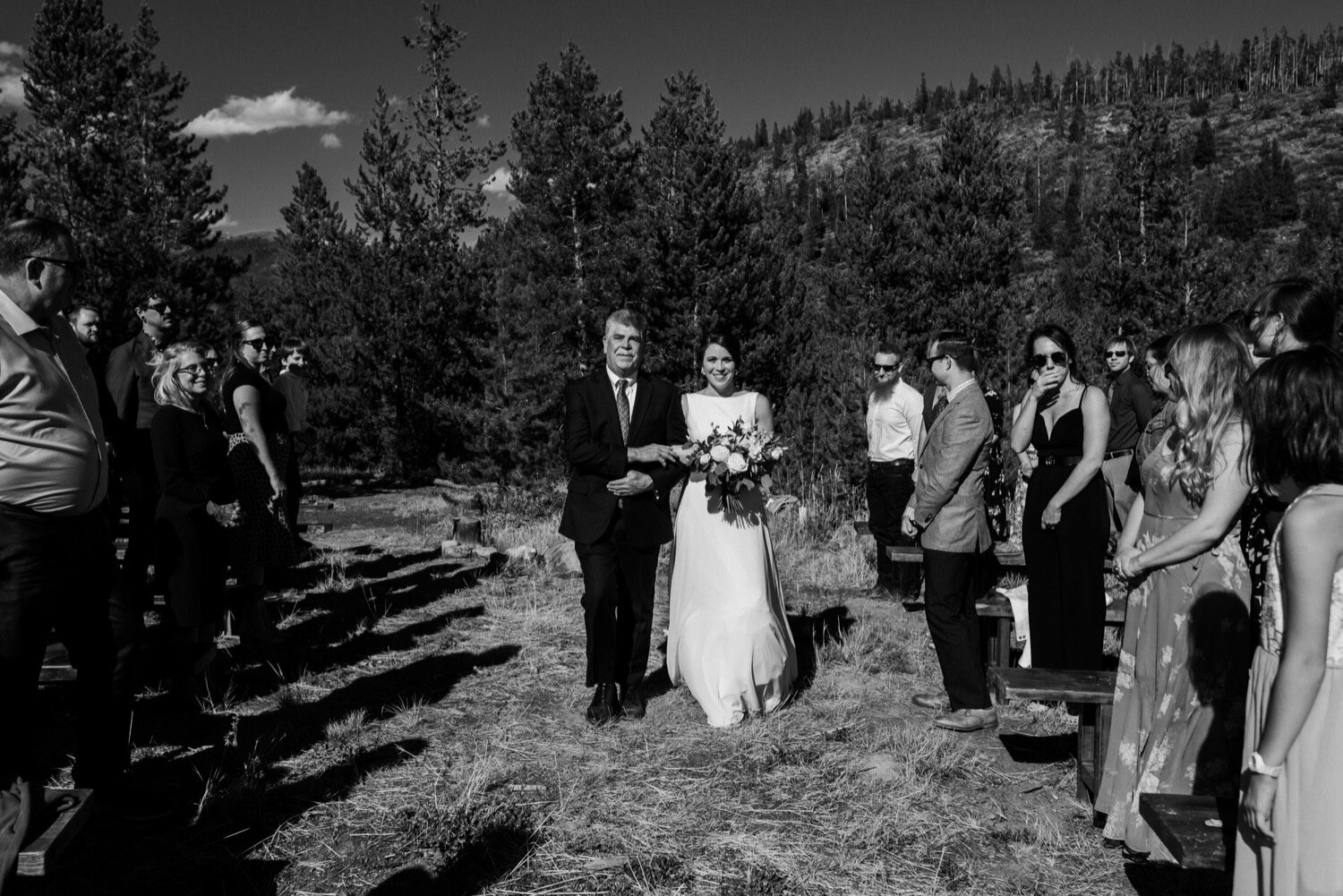  Bride and father walking down the aisle, Windy Point Campground Wedding Colorado, Dillon Colorado Wedding, Colorado mountain wedding, Dillon Colorado Wedding Photographer, Colorado Wedding Photographer, Colorado mountain wedding venues, Colorado cam