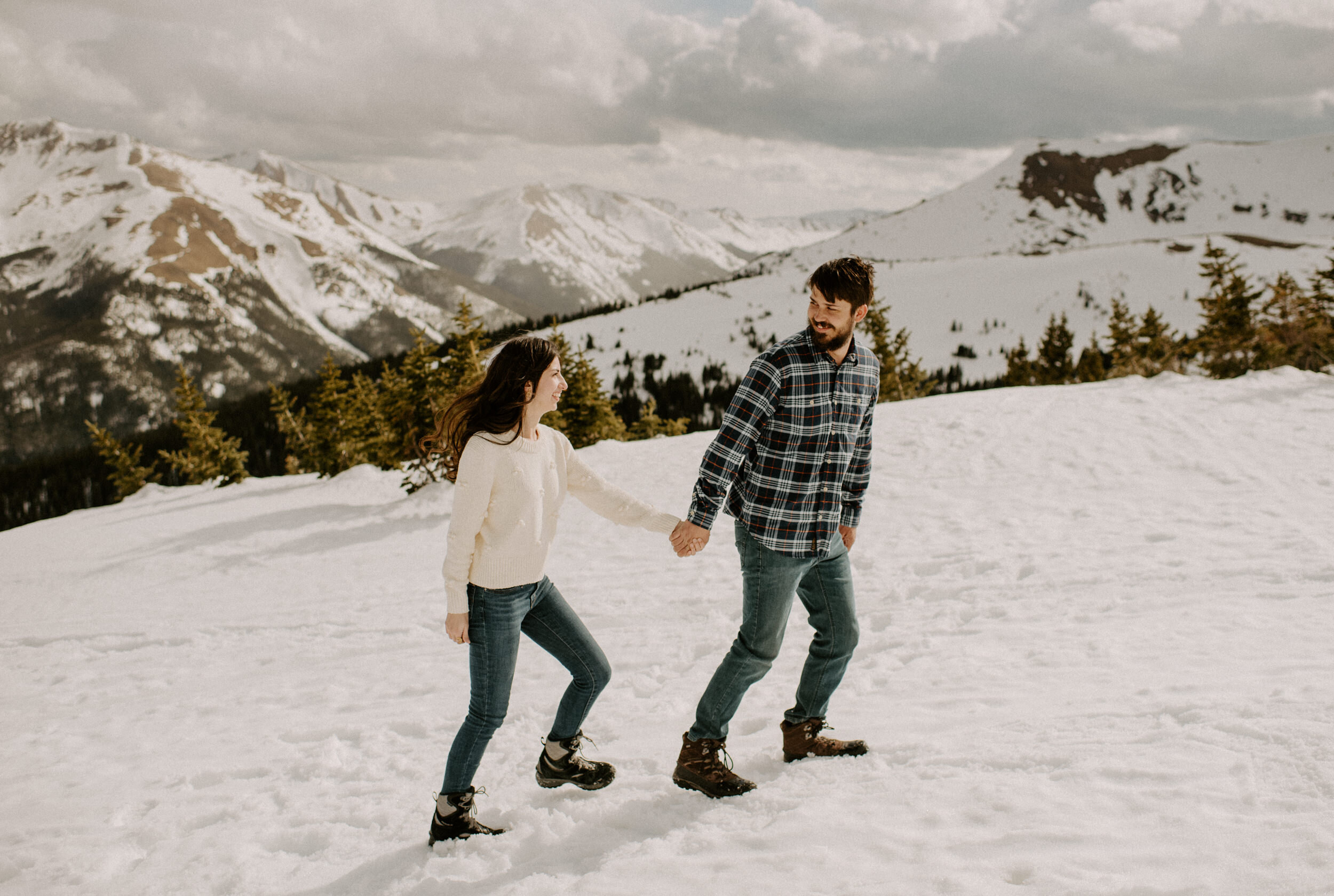  Winter Park, Colorado wedding photographer. Winter Park engagement session. Colorado adventure engagement photos. Colorado mountain engagement session. Colorado elopement photographer. Alyssa Carpenter Photo, Colorado. Snowy engagement session ideas.  