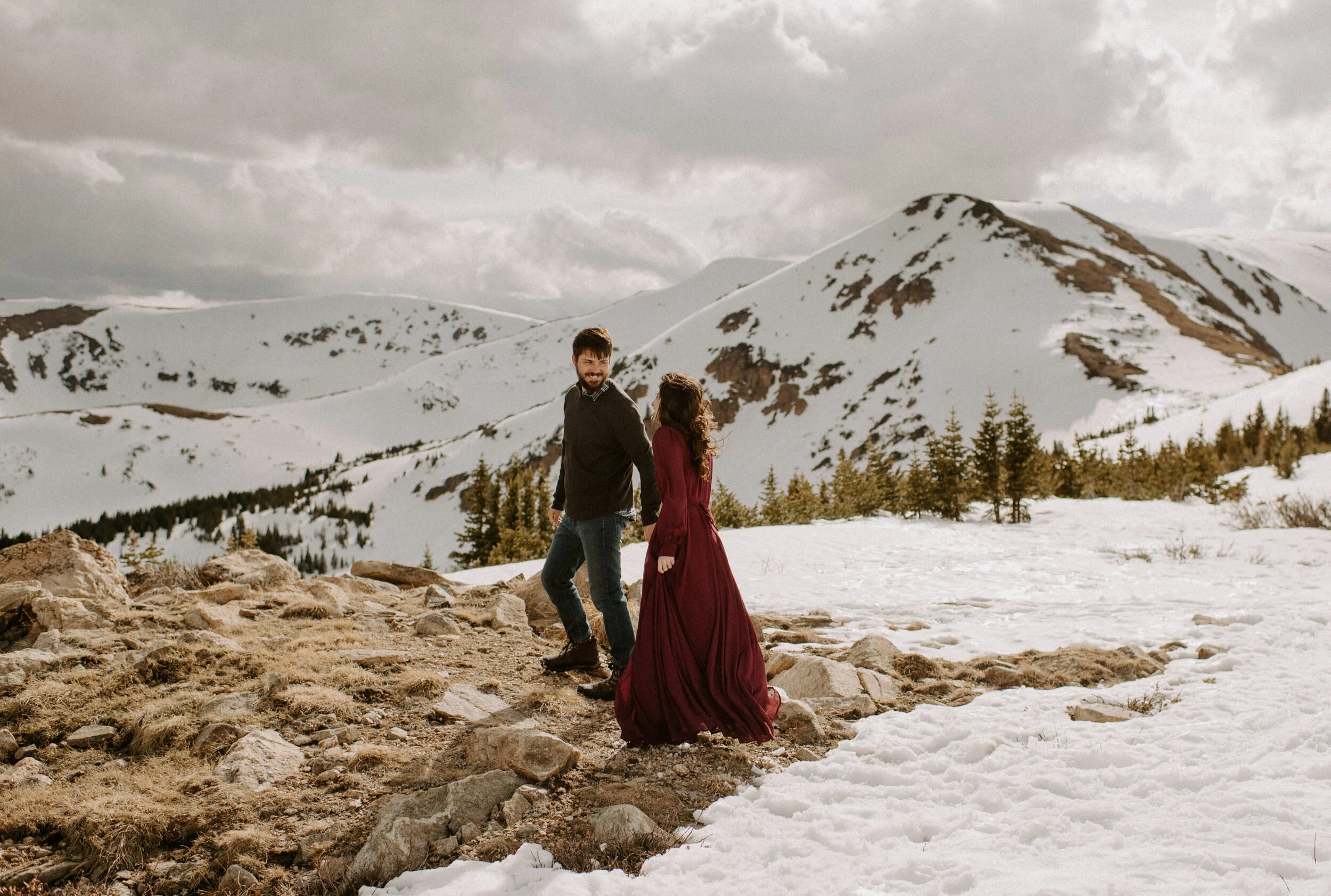  Winter Park, Colorado adventure engagement session. Winter Park wedding and elopement photographer. Colorado elopement photographer. Engagement session outfit ideas. Save the date inspiration.  