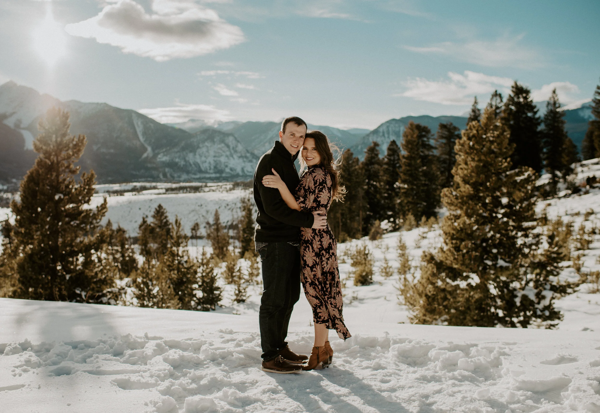  Sapphire Point engagement session. Winter engagement photos. Snowy engagement photo inspiration. Lake Dillon engagement session. Colorado wedding photographer.  