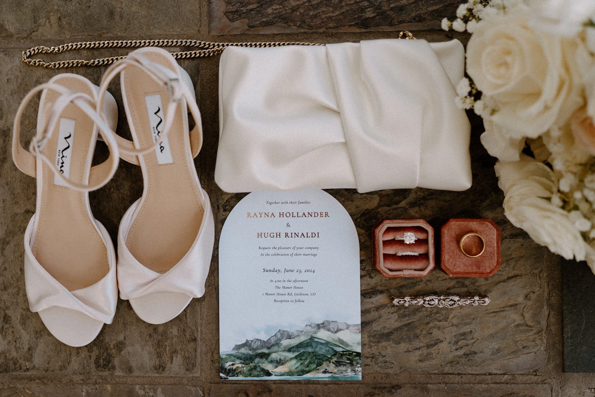 Wedding accessories from a wedding at The Manor House