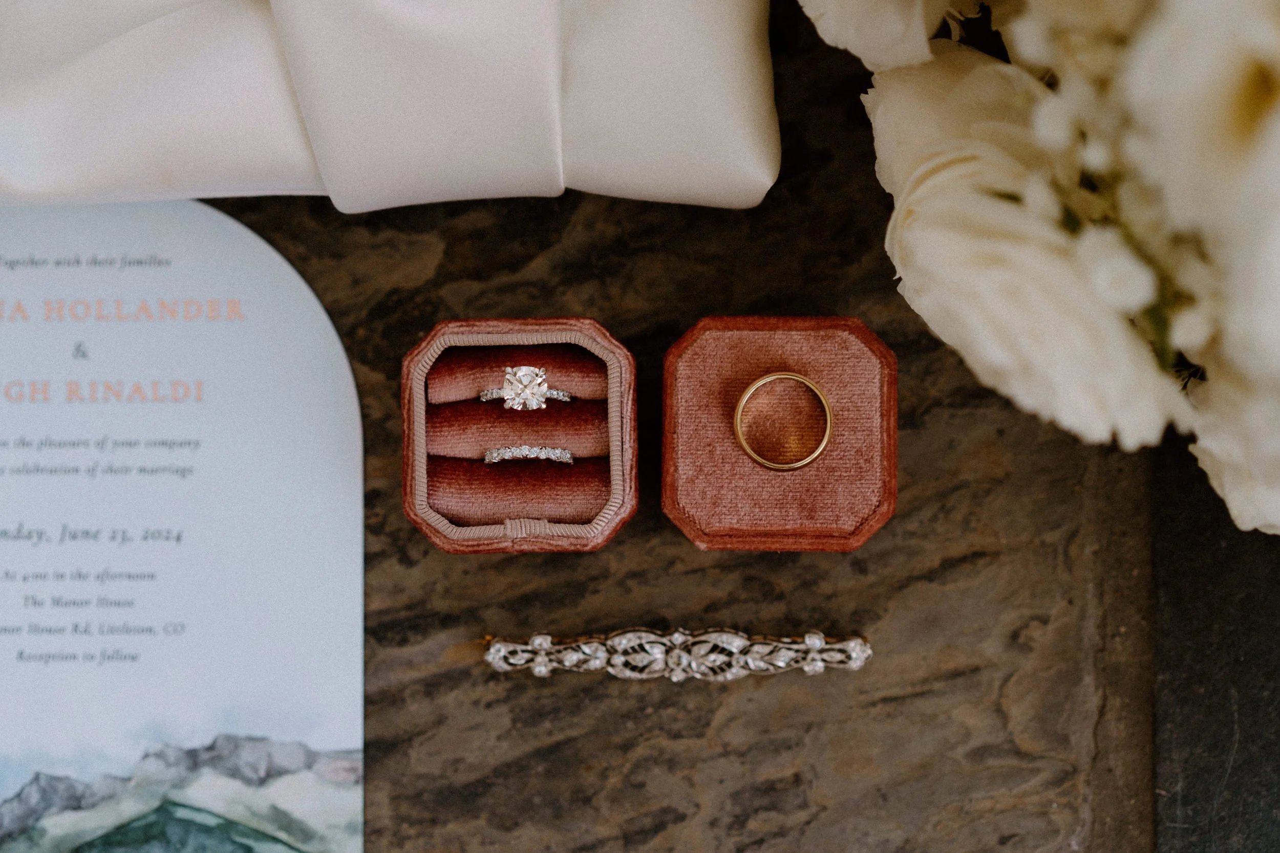 Wedding bands from a wedding at The Manor House