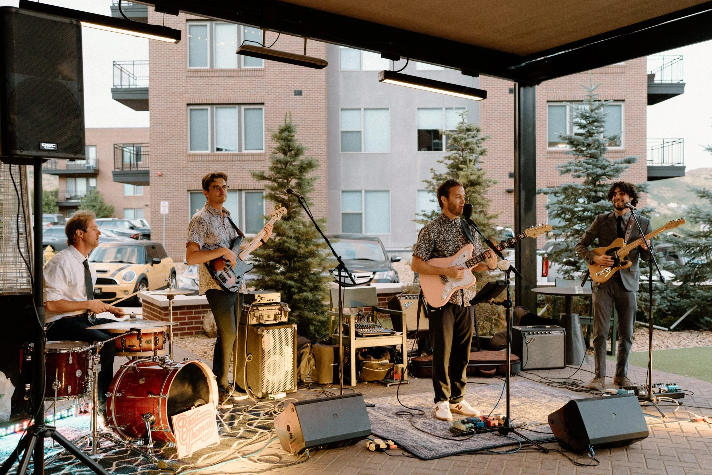 Live band playing at The Eddy on wedding day in Golden Colorado