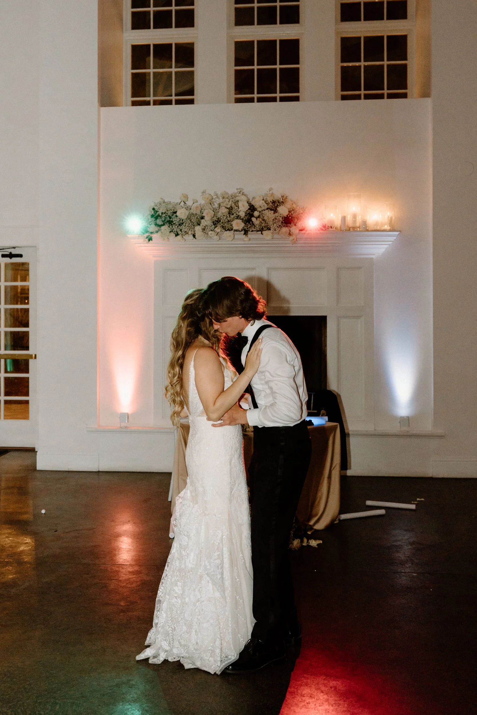 Bride and groom having a private dance on wedding day at The Manor House
