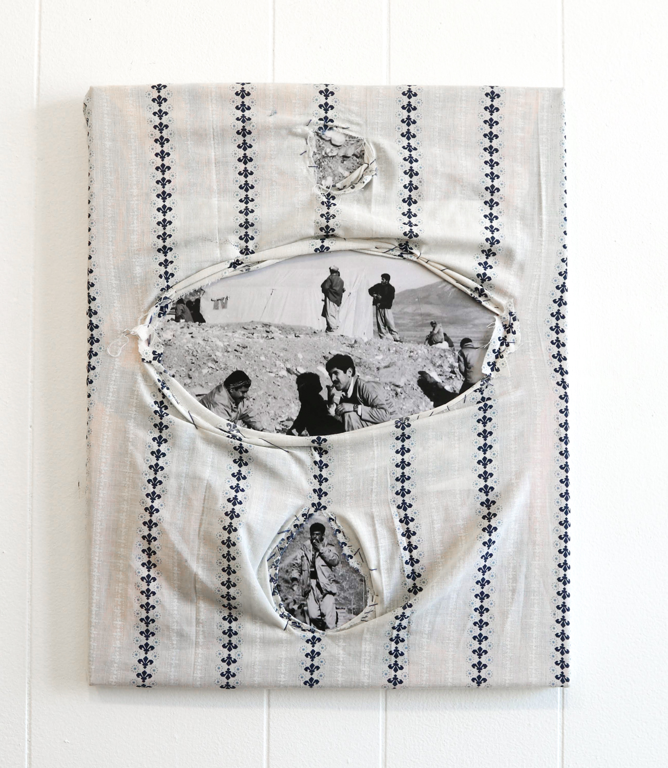 Nuveen Barwari Nan u Mast (bread and yogurt) fabric, cardstock, thread, canvas 2018