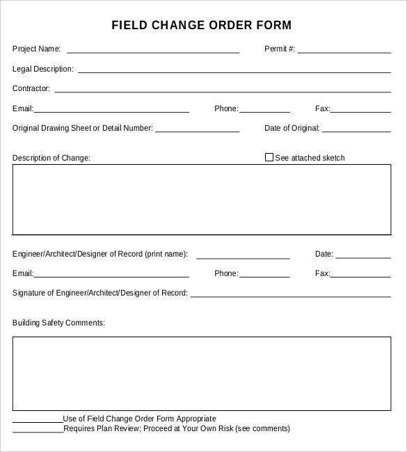 Change Order Form