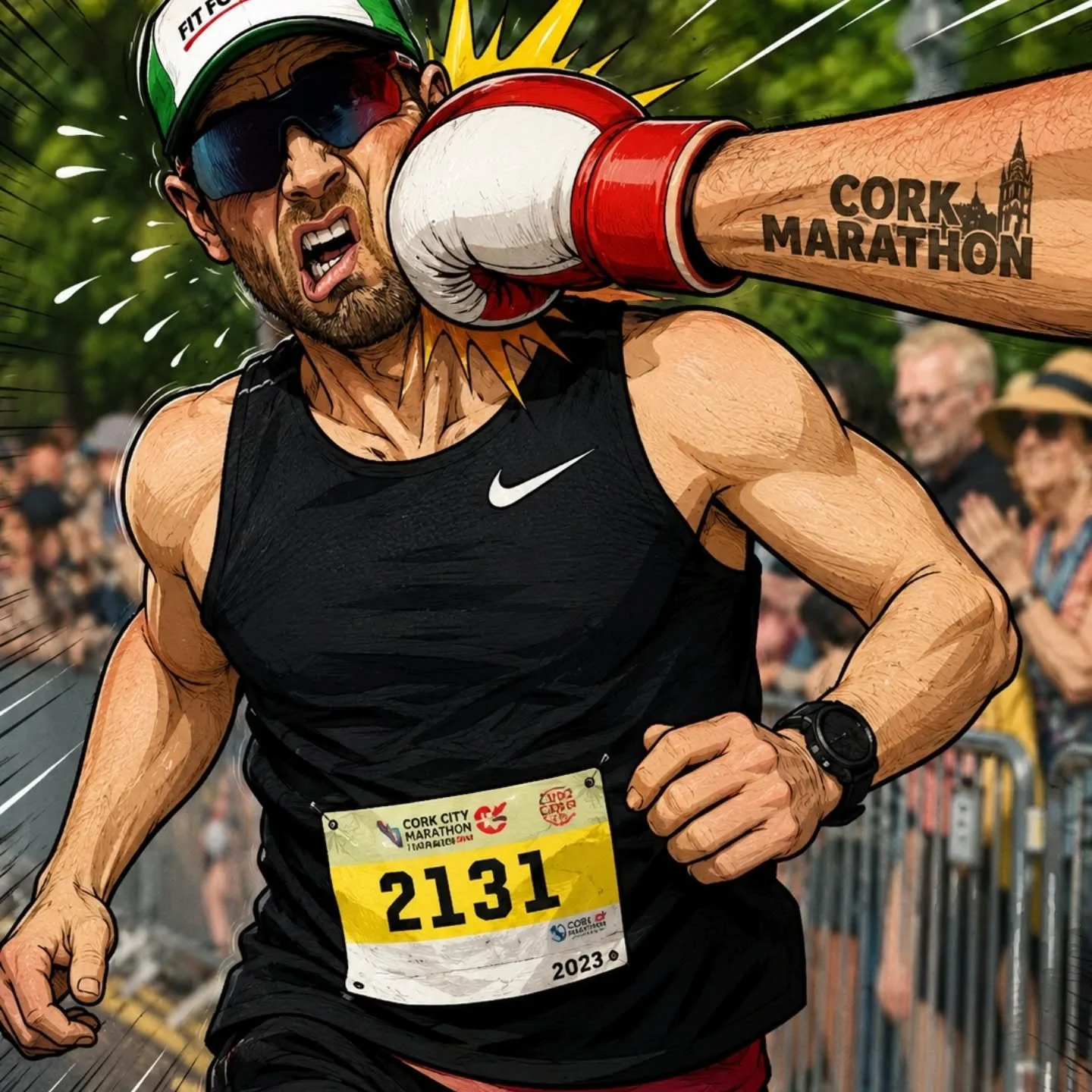 "Everyone's got a plan, until 🥊🥊🥊🥊🥊
Blowing up is an experience. It's awful. Wheels coming off. Dreams collapsing. Ego bruising.
I stopped at the entrance to Farranlea road and deeply considered taking off the bib number and walking back.
T