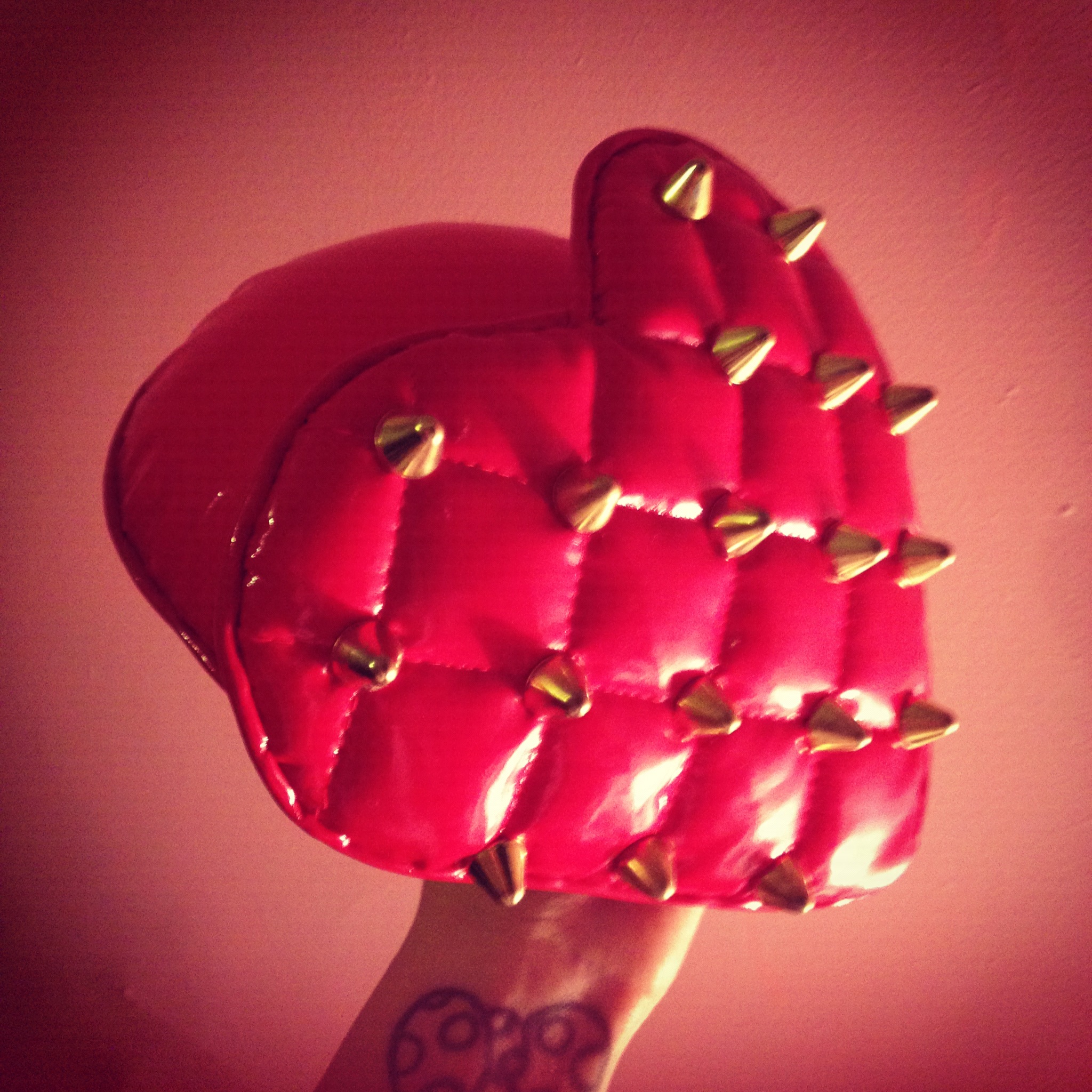2012 Quilted Vinyl and Spiked Heart Hat collaboration for Daughters of Devotion