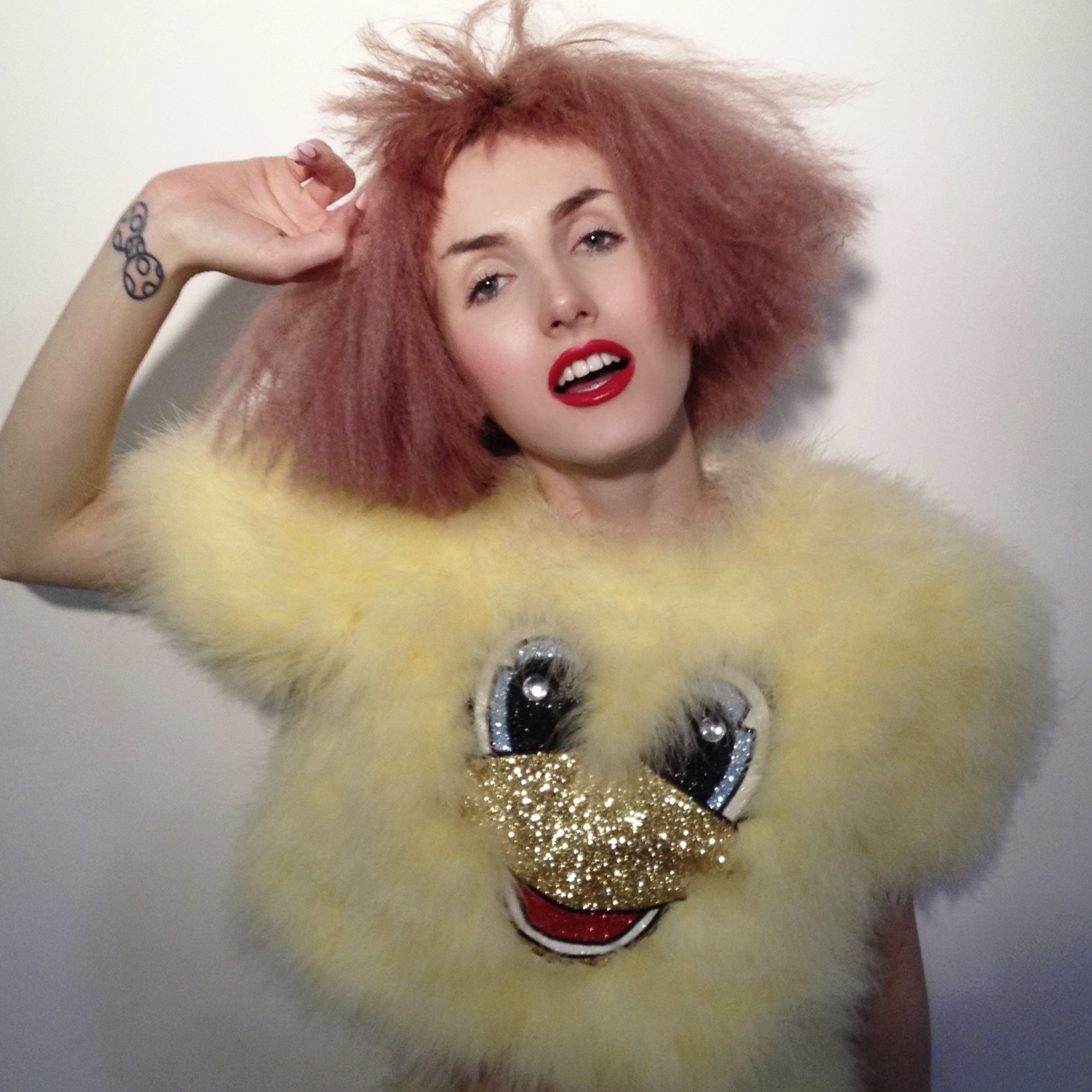2014 Doll Eyes collaboration with Elena Kanagy-Loux Marabou Chick Crop Top 
