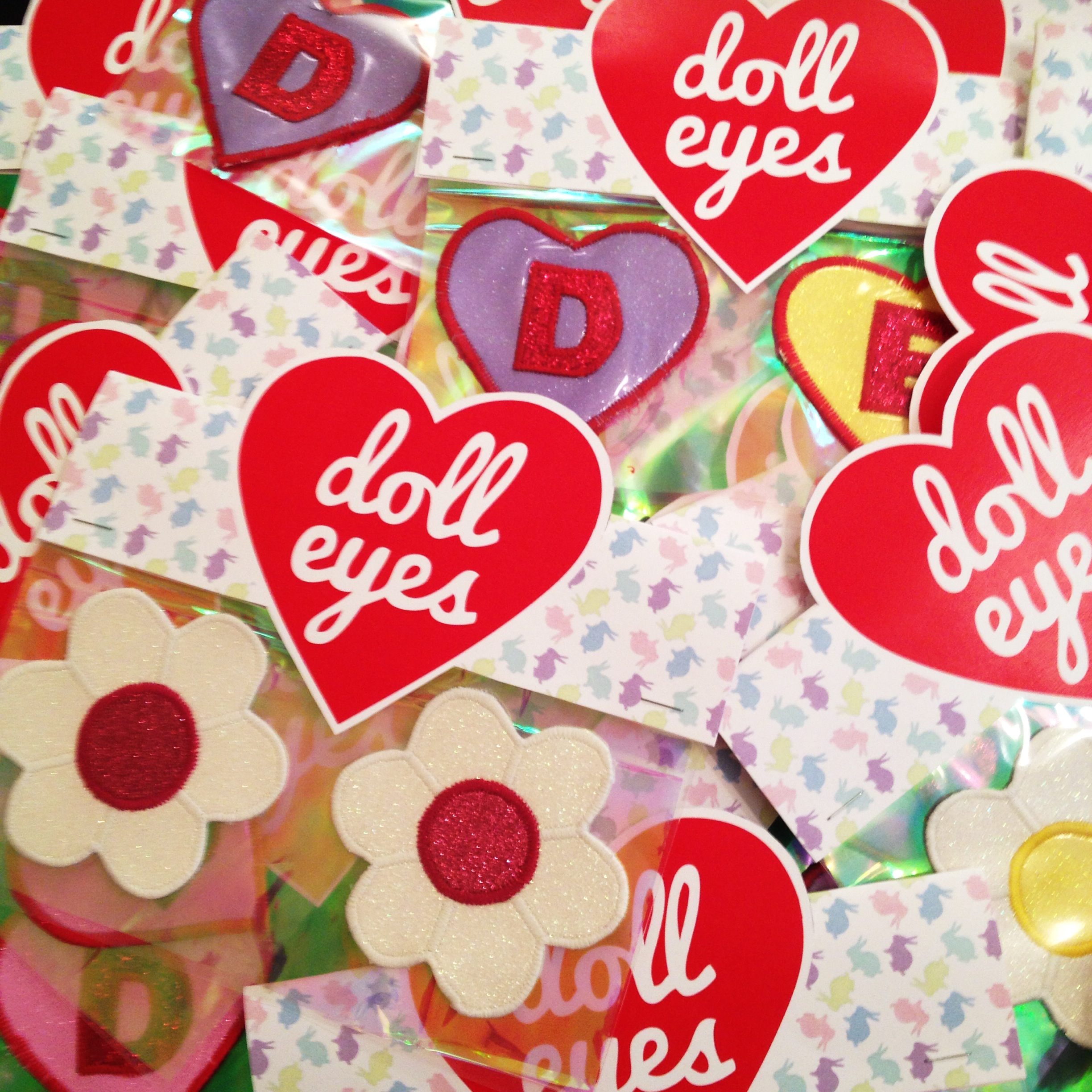 2014 Doll Eyes collaboration with Elena Kanagy-Loux patch packaging design