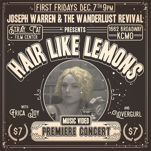 December 7th we&rsquo;ll be premiering our newest music video for &lsquo;Hair like Lemons&rsquo; at @straycatfilmcenter with amazing musical guests like @ericajoymusic and @lovergurlmusic ! Don&rsquo;t miss out on all the fun festivities we have plan