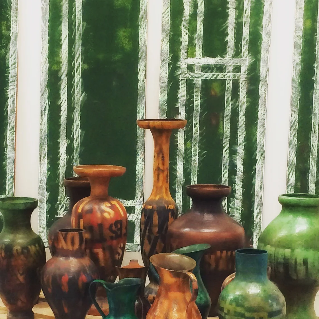 Six Jugs, Two Urns & Six Vase Shapes : cast bronze, patina 2016