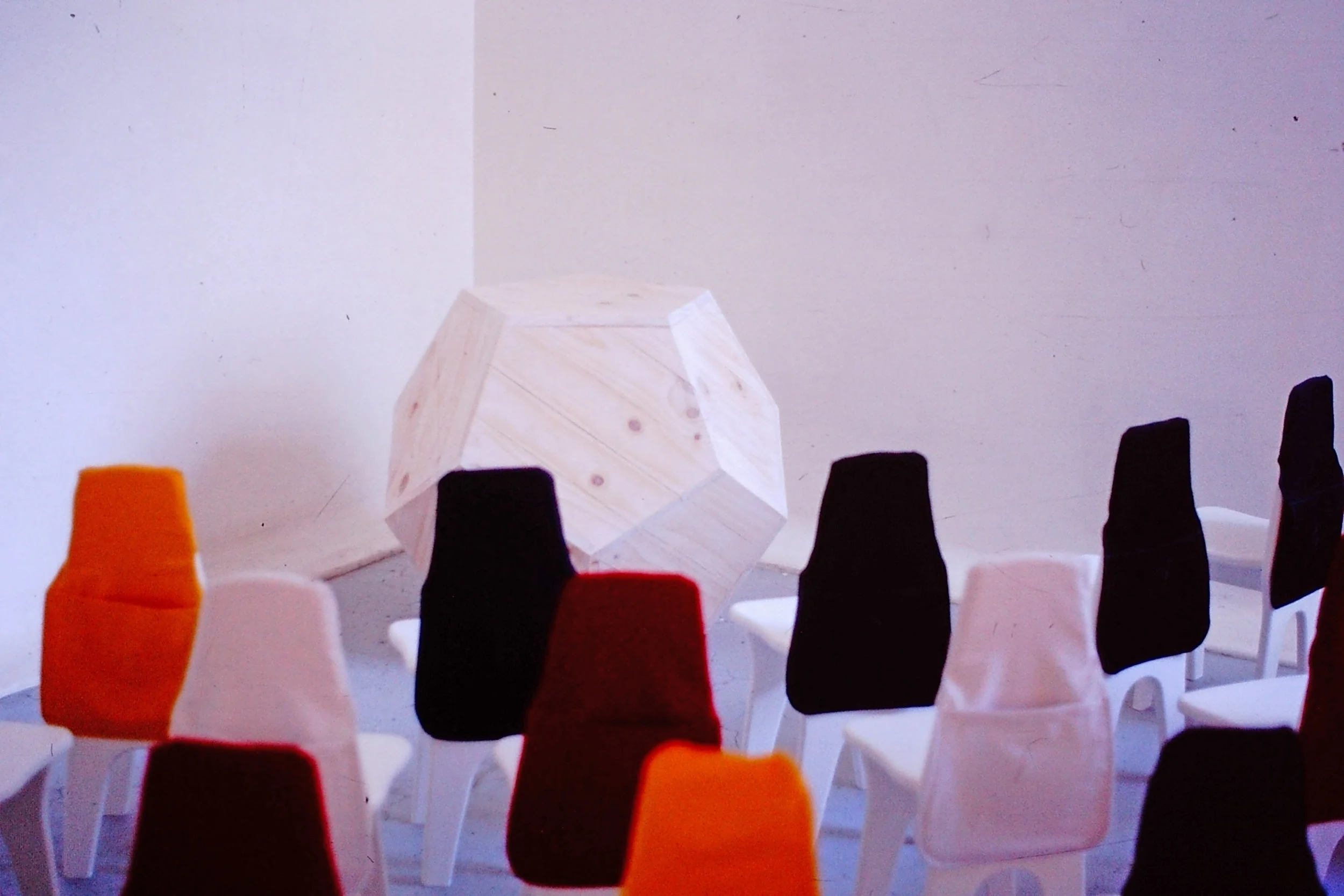 The Greek seat of learning : Pine, Embroidered Fabric, MDF 1996