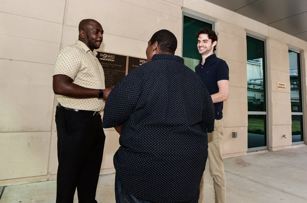 Freedom Fund staffers outside the Broward County, Florida Judicial Complex.