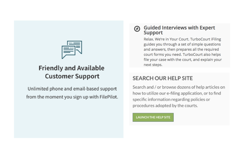 Competitors highlighted how they supported users throughout the process such as customer service and resource centers.