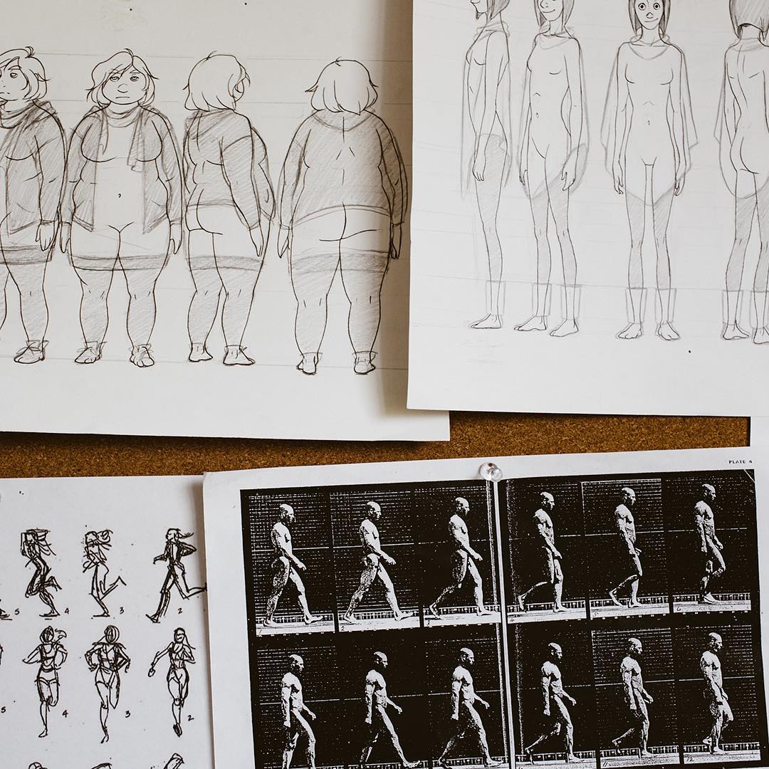 ♡ 204 likes on Instagram, 250 likes, 18 shares, and 3 comments on Facebook "Illustrations that explore body image and identity. In the studio with animator @BerylAllee this weekend." ( x )