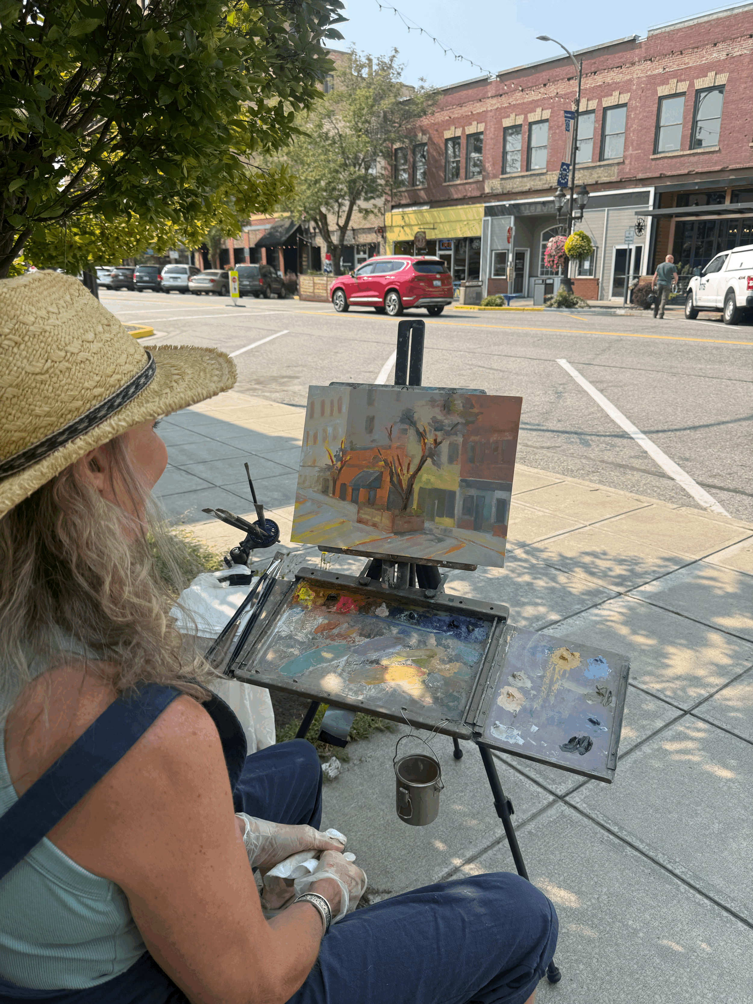  This artist shows a shady spot for her Plein Air.  