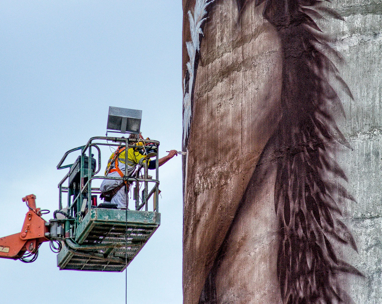 The artist at work. Photo credit Michael Bajko
