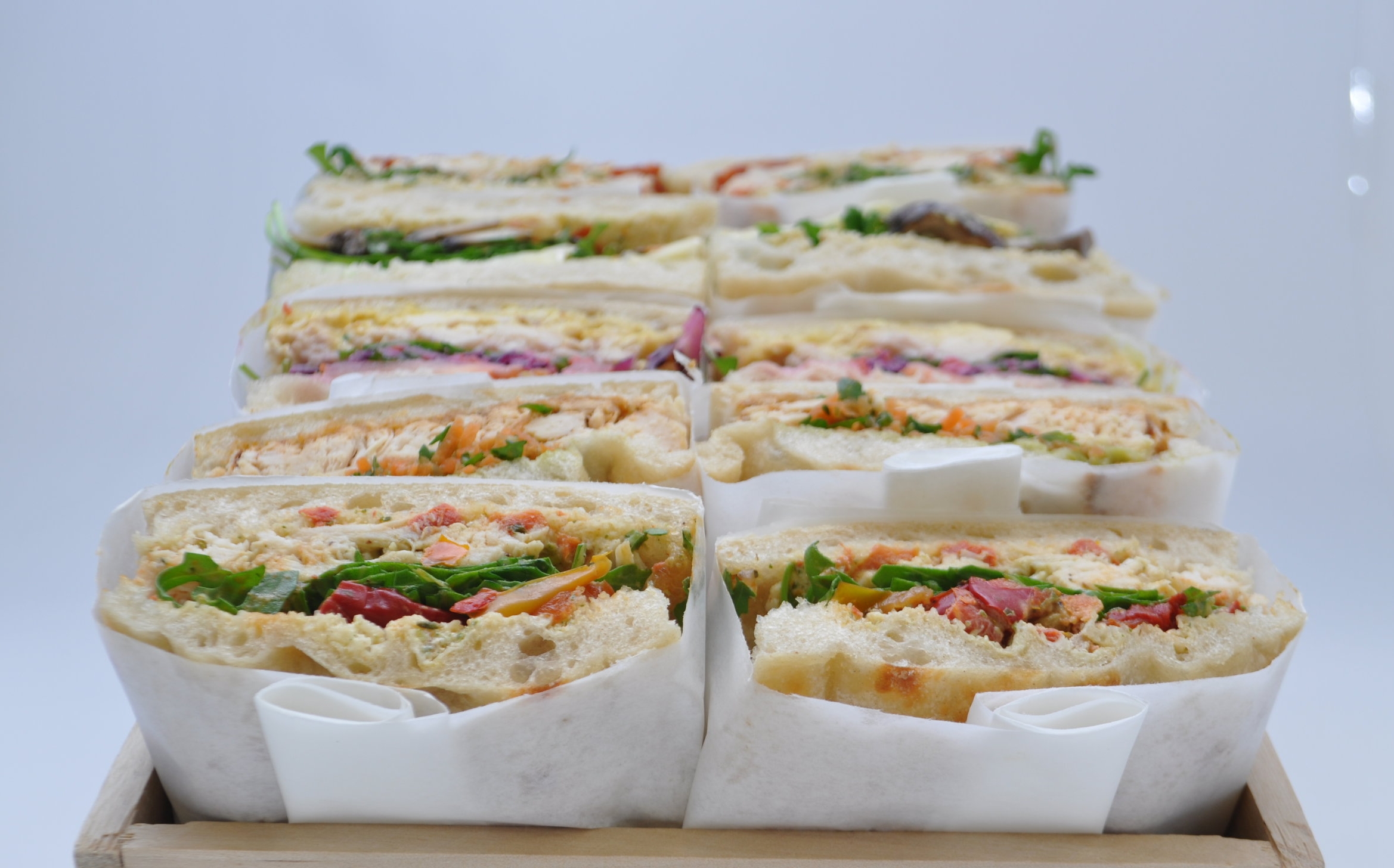 CATERING Each order is custom made on the day required to ensure the freshest possible experience (ask your current supplier whether they do that). Sandwiches, wraps and salads with a full range of sweet & savoury sides. 