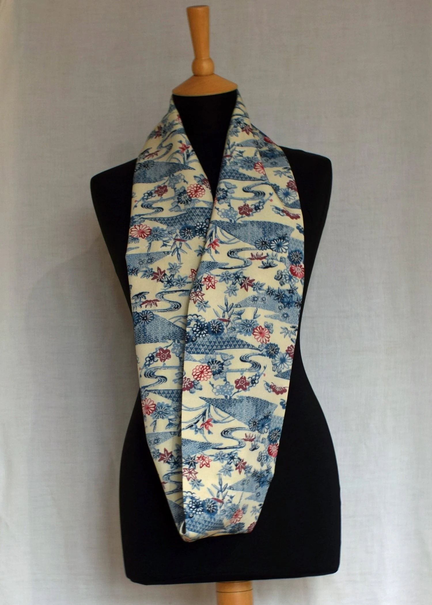 Romor Designs Vintage kimono silk scarf - VS380 - single on mannequin.JPG