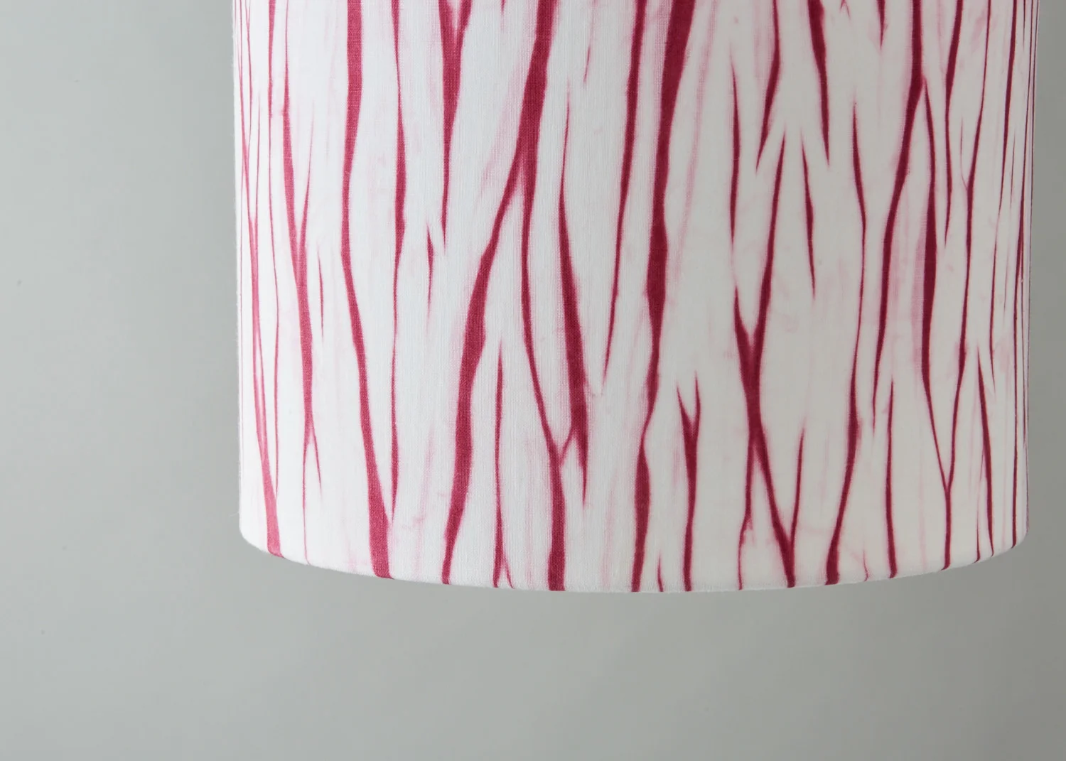 Pink arashi striped shibori lampshade - pendant ceiling unlit bottom medium