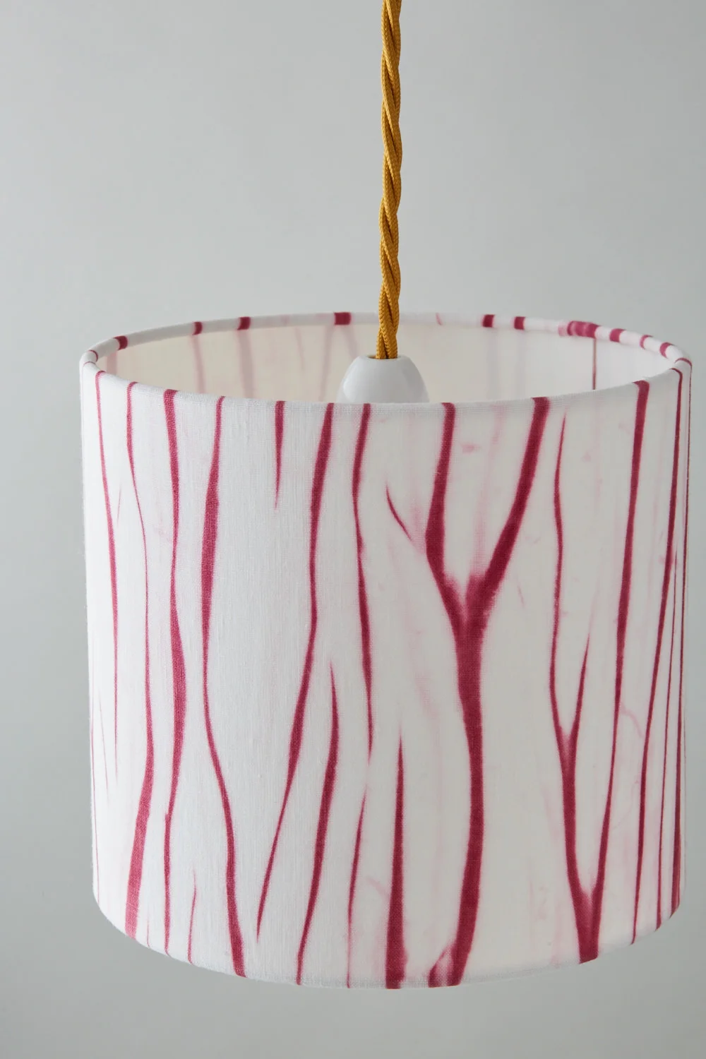 Pink arashi striped shibori lampshade - pendant ceiling unlit top small