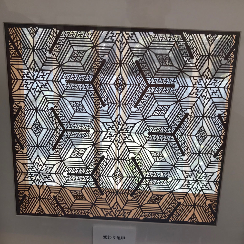 Katagami stencil - irregular hexagon pattern