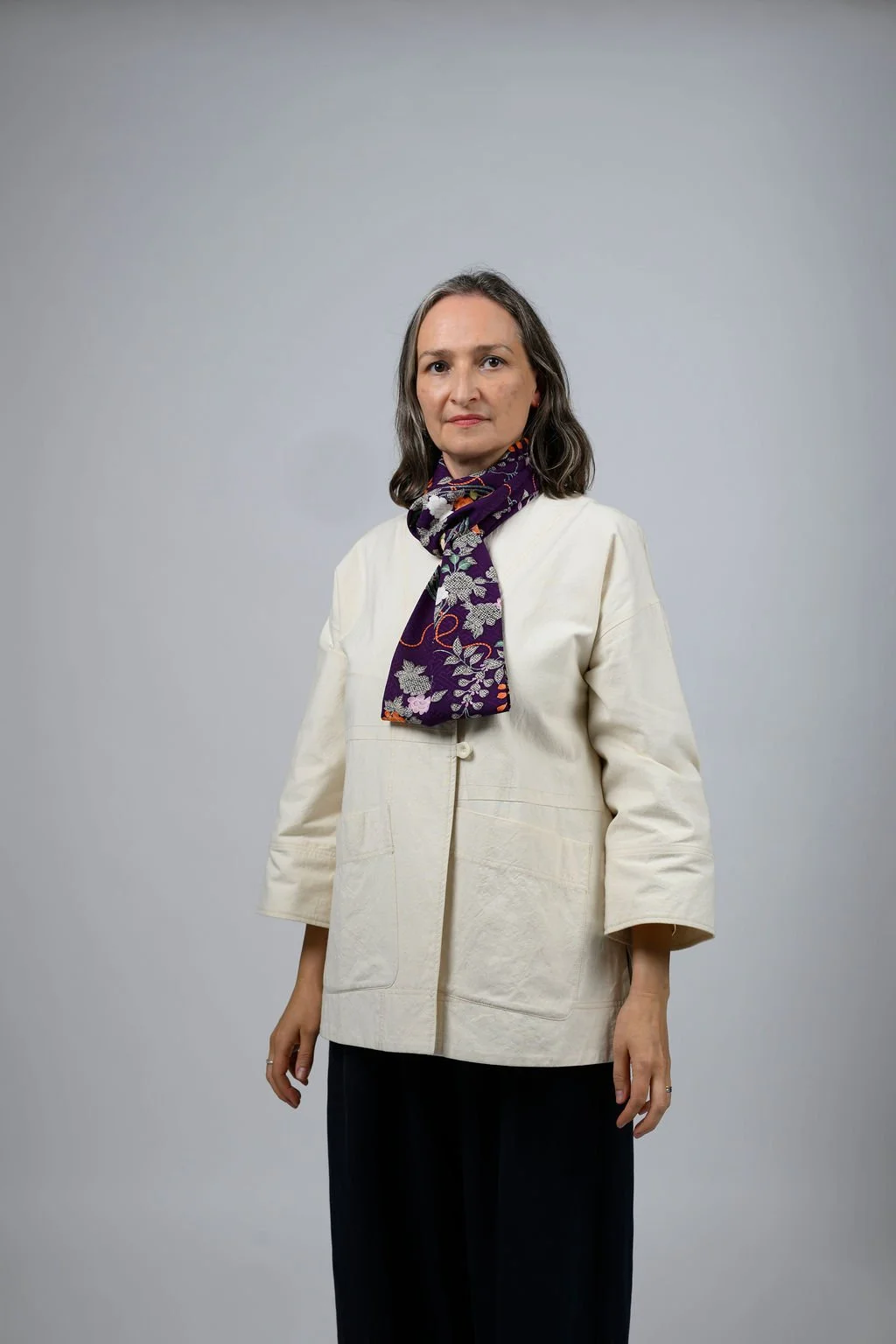 Romor Designs kimono silk scarf - VS407 - tucked on model.jpg