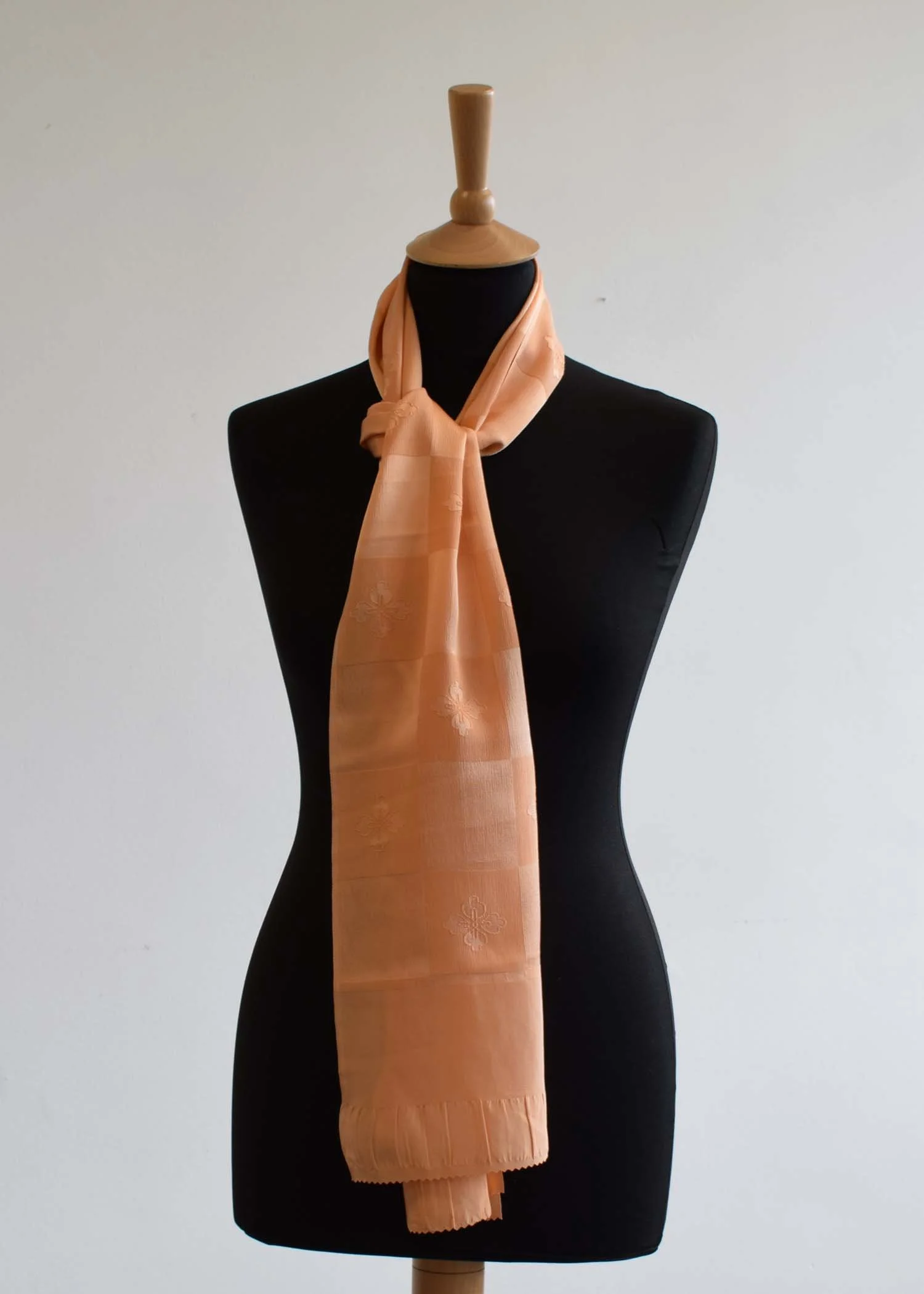 Romor Designs kimono silk straight scarf - VS351 - looped on mannequin.JPG