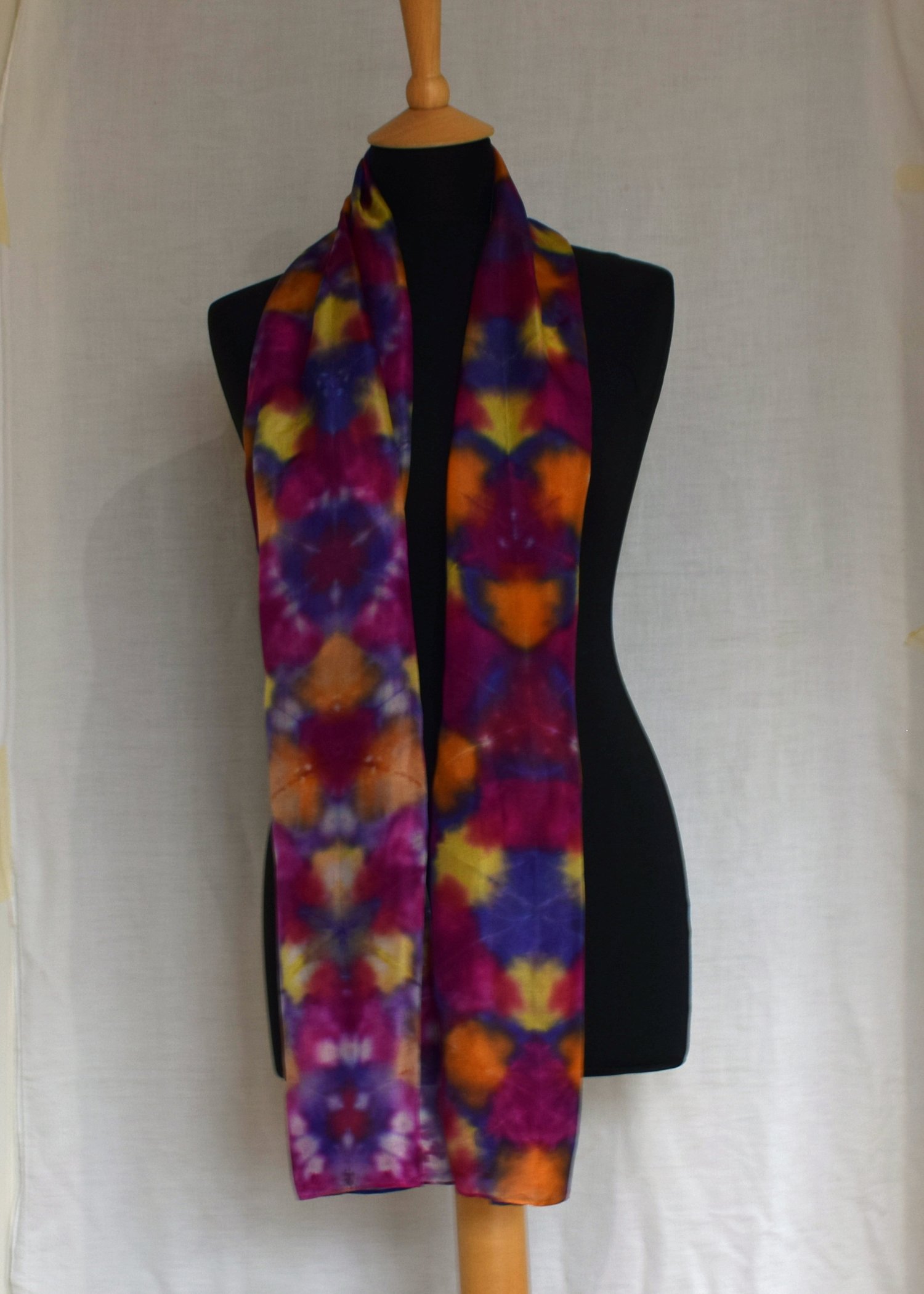 Romor Designs Itajime silk scarf - S877 - loose on mannequin.JPG