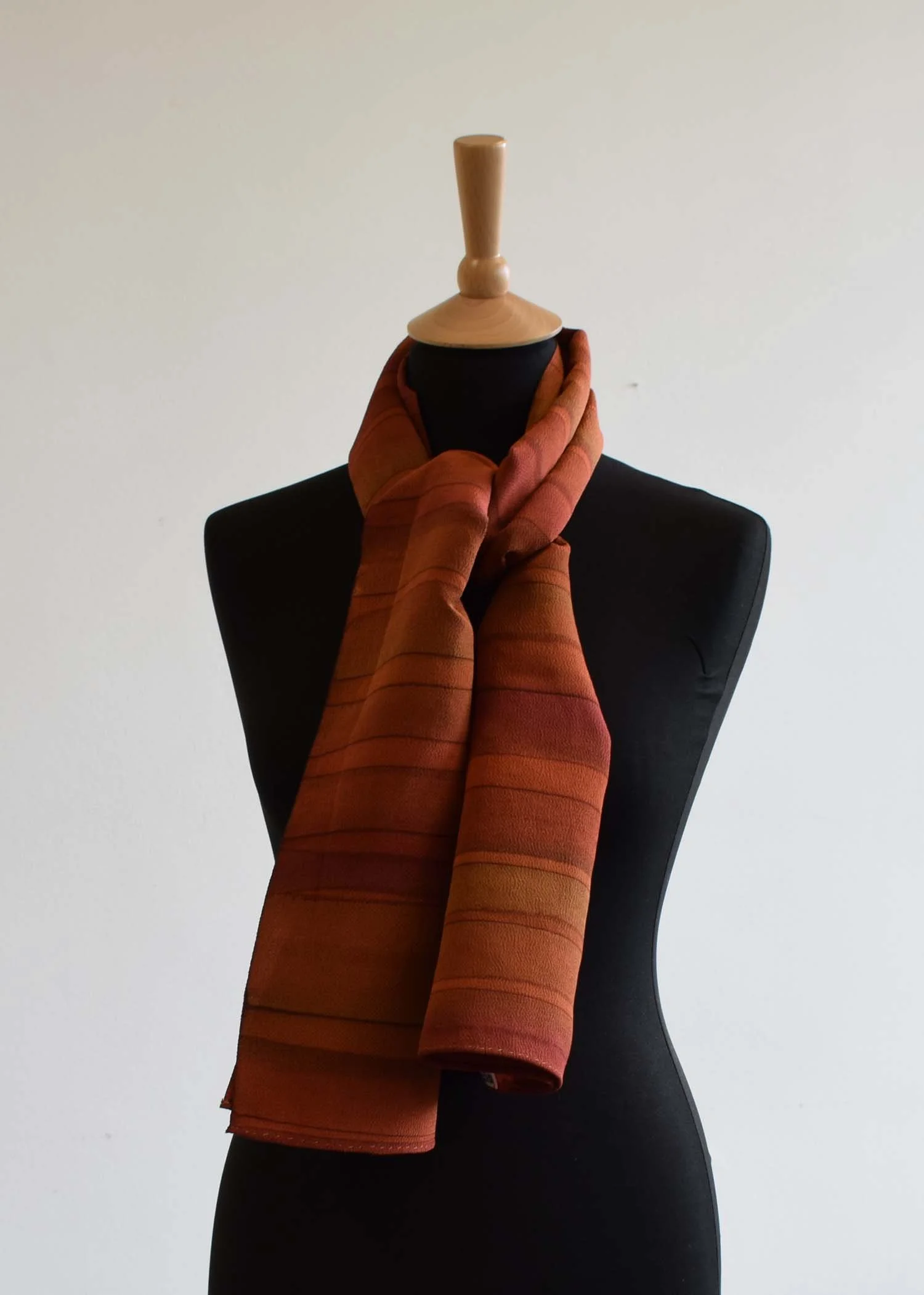 Romor Designs kimono silk straight scarf - VS359 - tied on mannequin.JPG